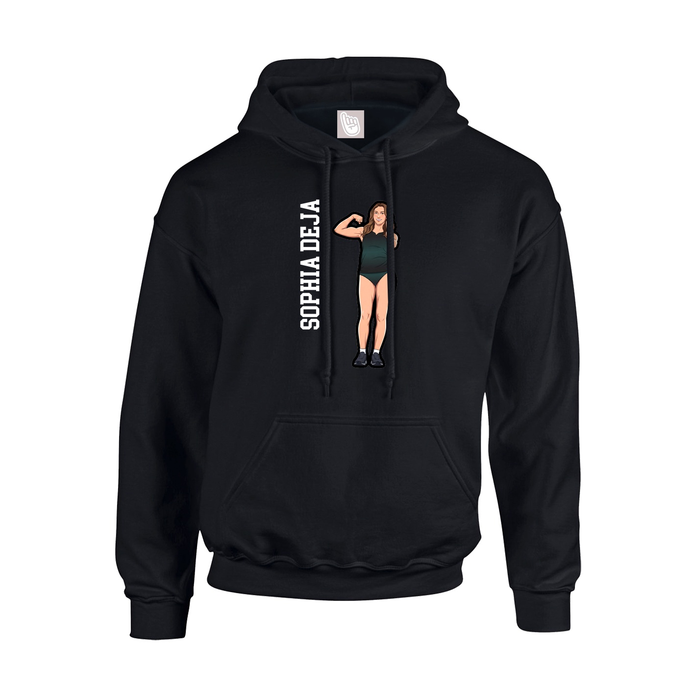 Youth Hoodie — Name Vertical in Black