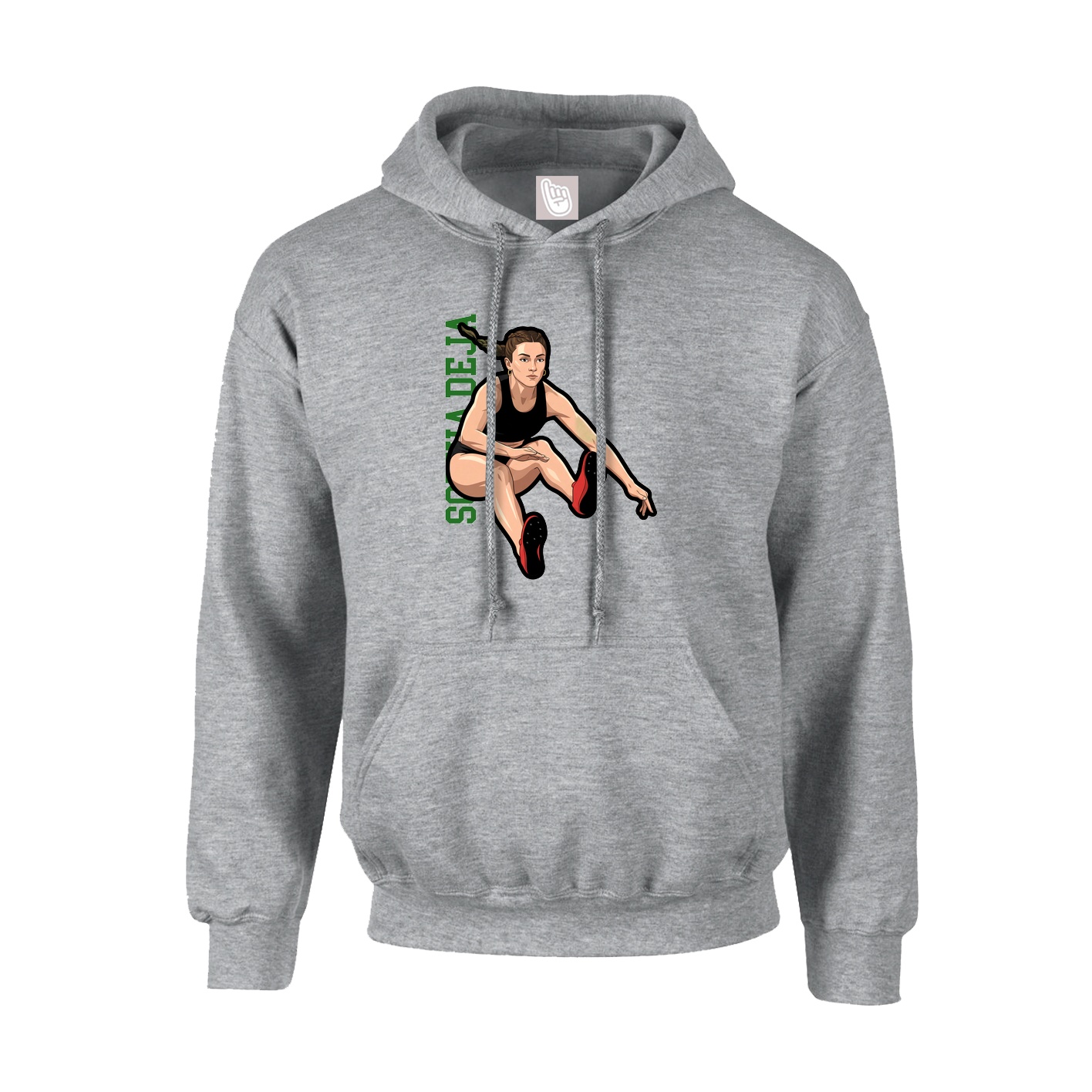 Youth Hoodie — Name Vertical in Grey