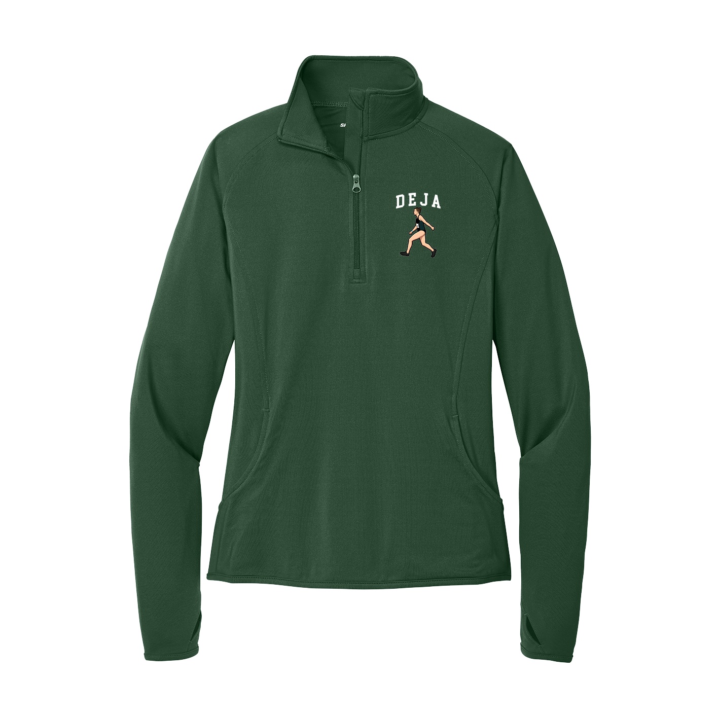Women's Q-Zip Pullover — Shirsey in Green