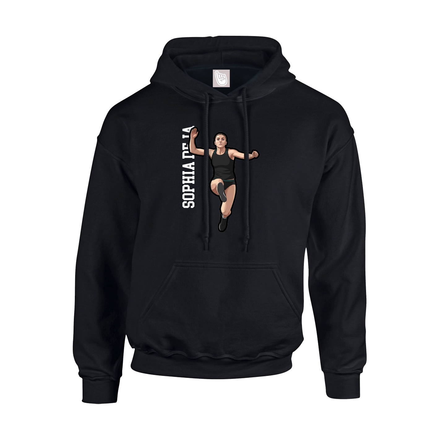 Youth Hoodie — Name Vertical in Black