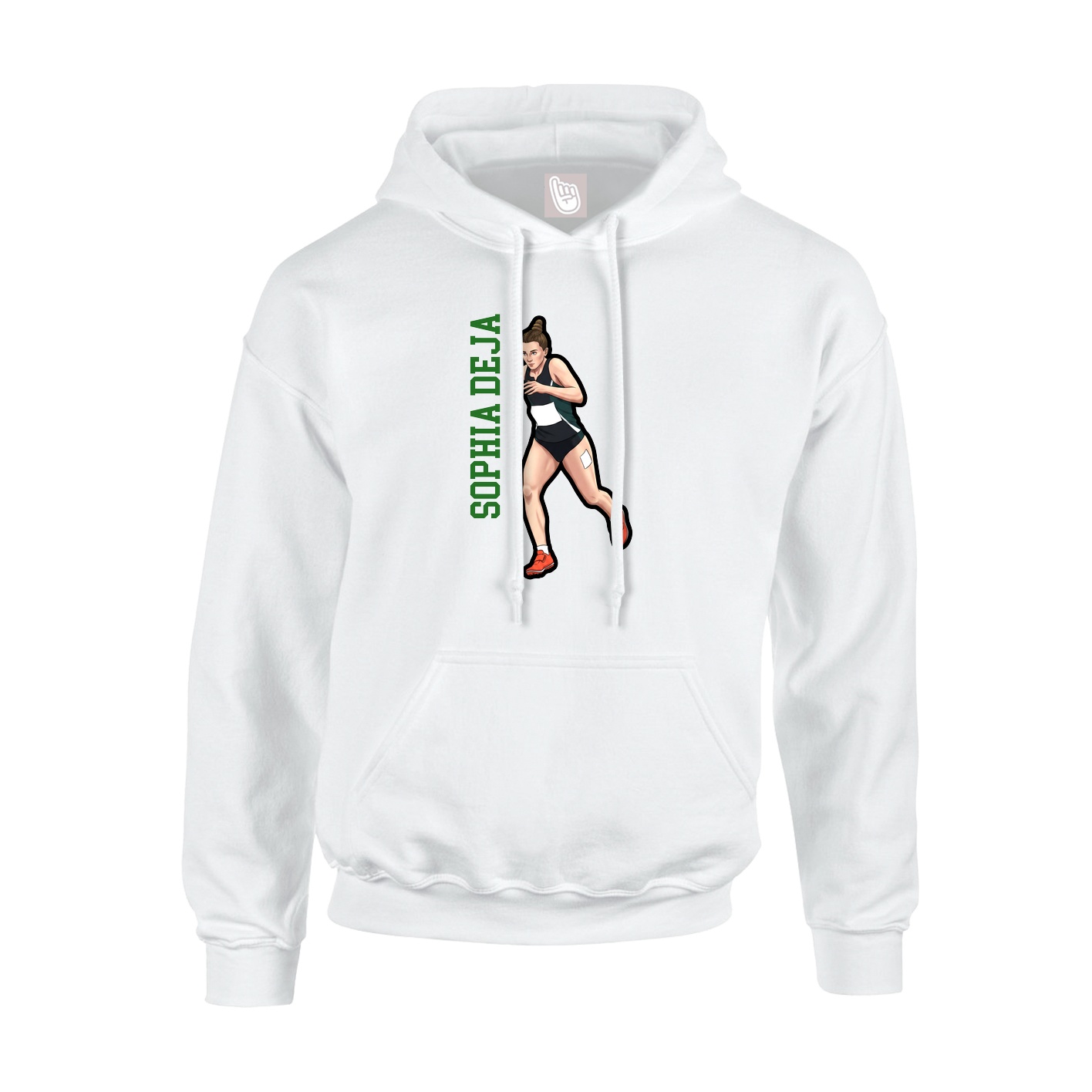 Youth Hoodie — Name Vertical in White