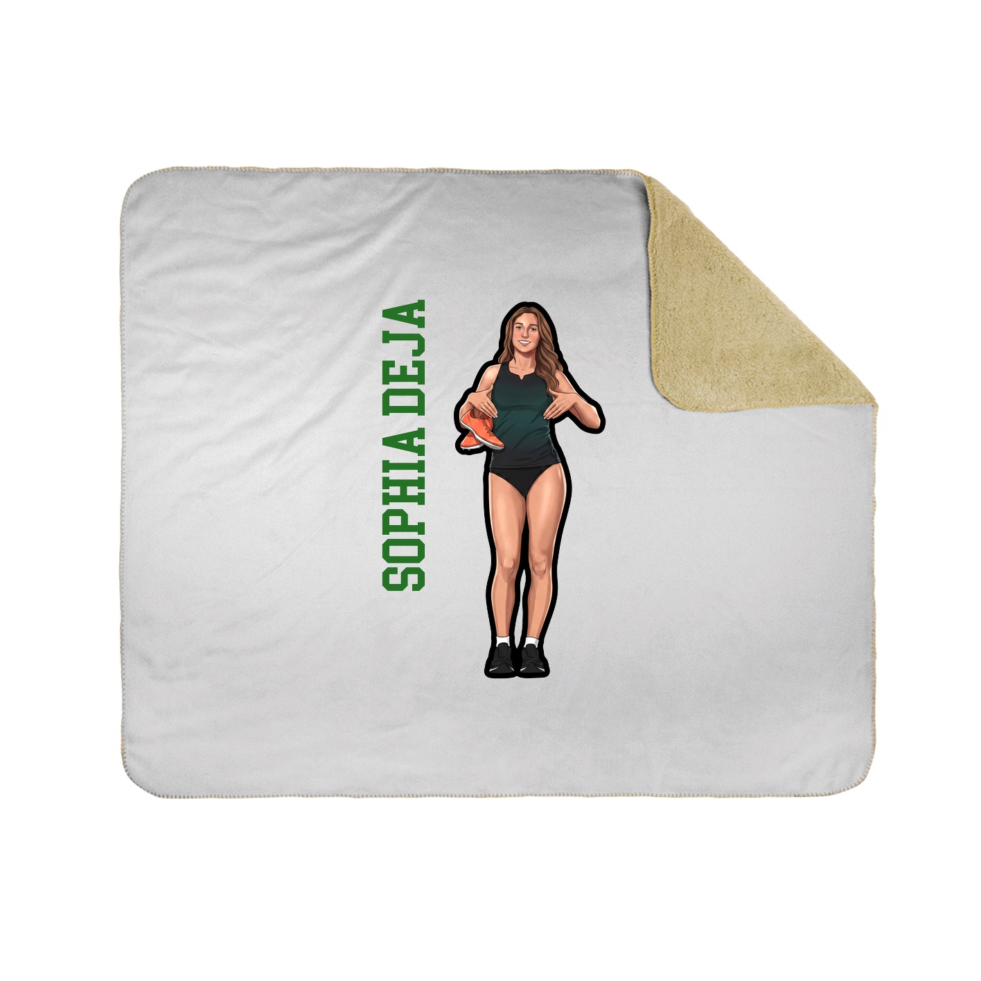 Throw Blanket — Name Vertical in White