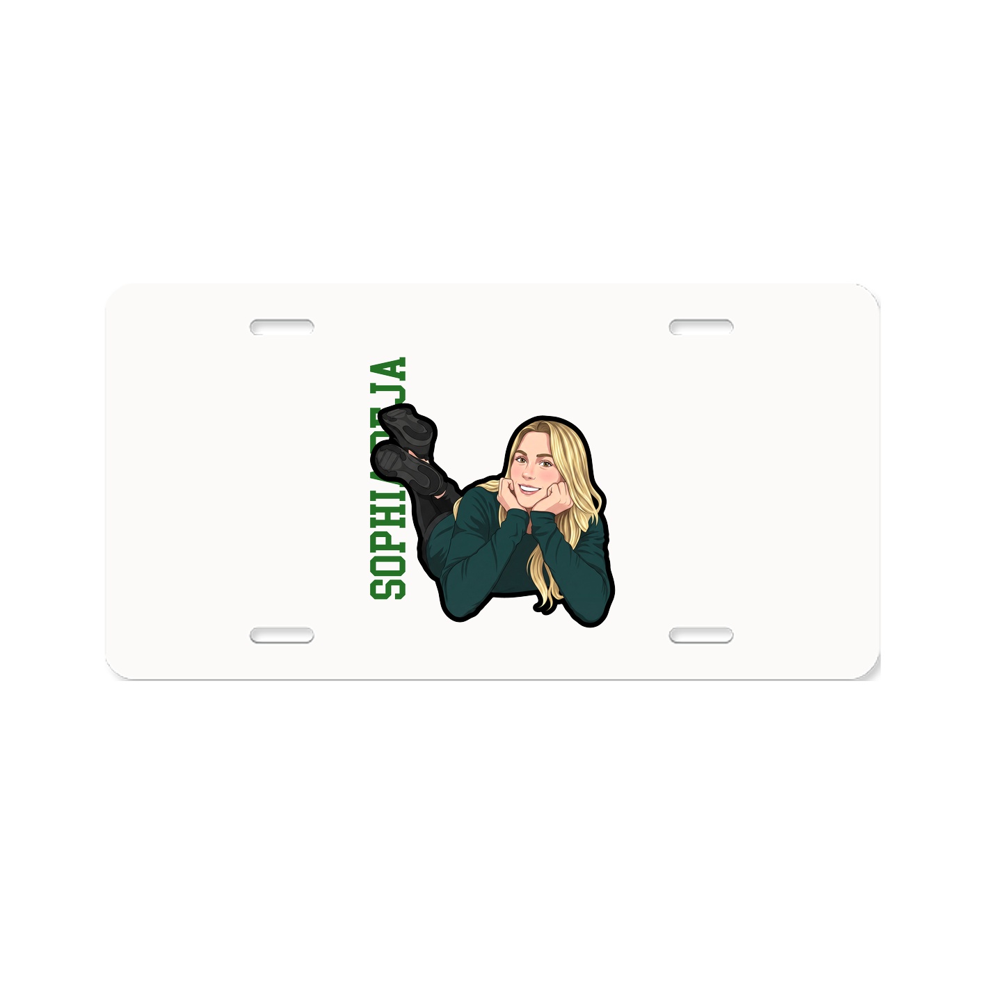 License Plate — Name Vertical in Classic