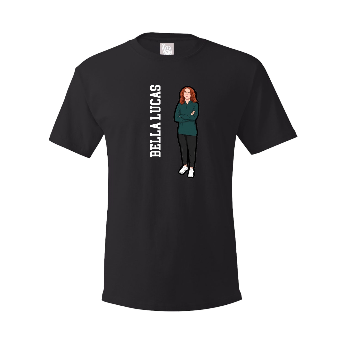 Tee — Name Vertical in Black