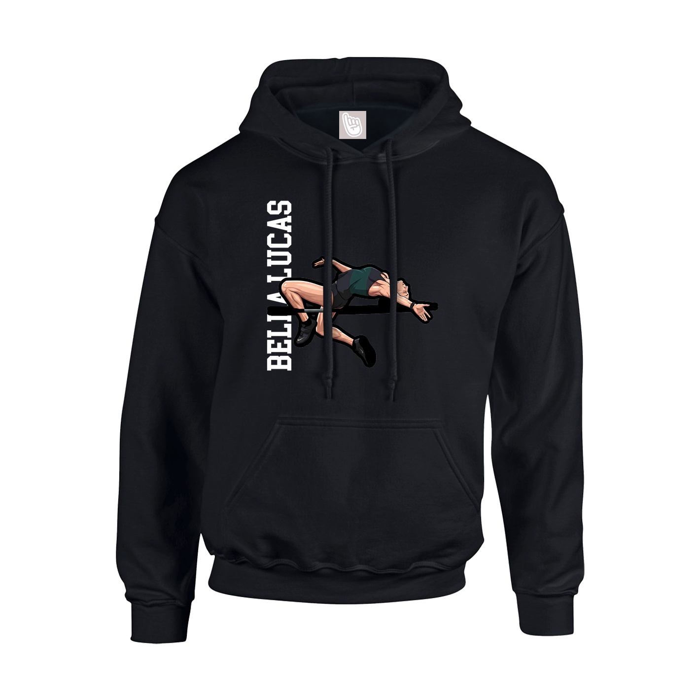 Hoodie — Name Vertical in Black