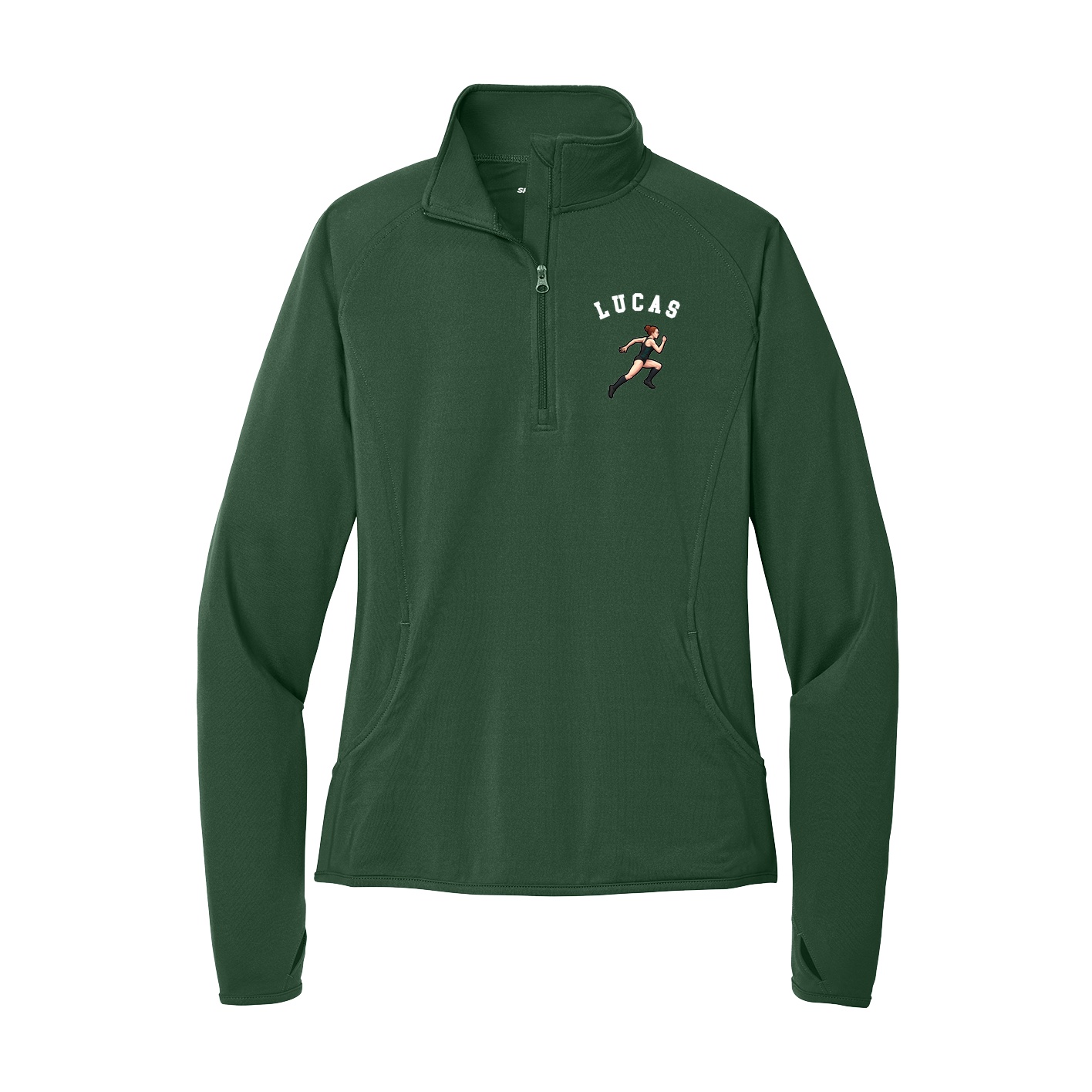 Women's Q-Zip Pullover — Shirsey Arch in Green
