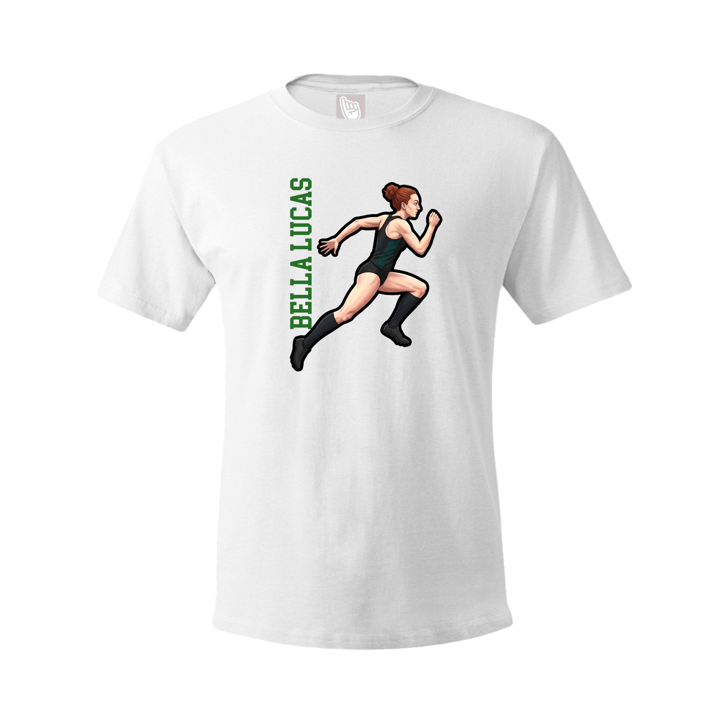 Tee — Name Vertical in White