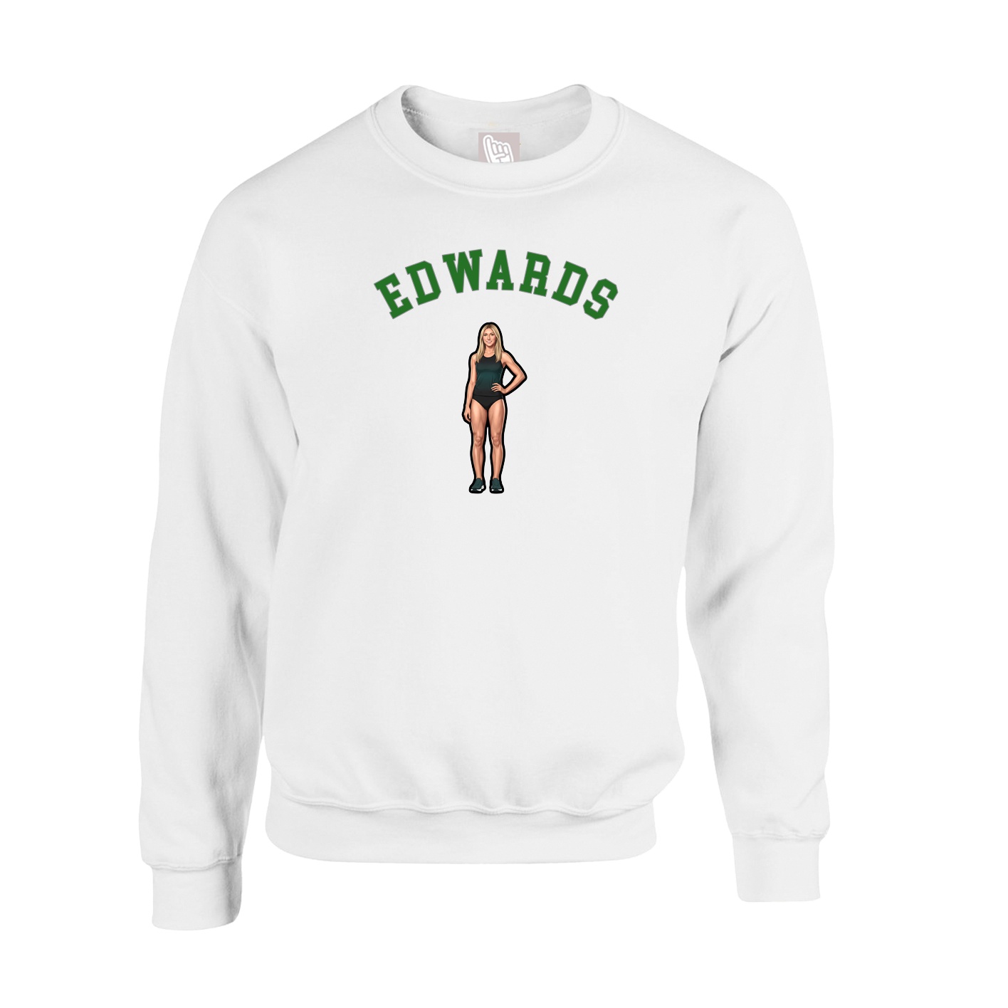 Fleece Crew — Shirsey Arch in White