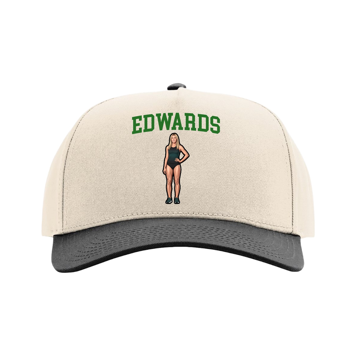 Full Fabric Five-Panel Champ Cap — Shirsey in Cream/Black