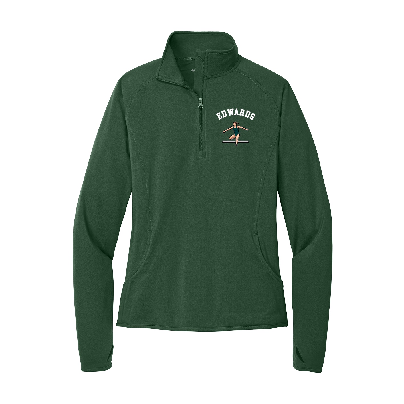 Women's Q-Zip Pullover — Shirsey Arch in Green