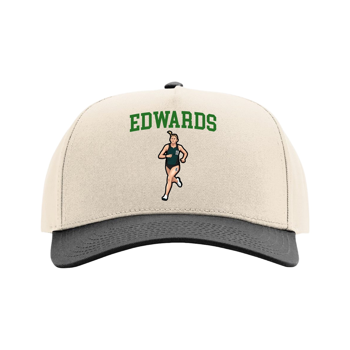 Full Fabric Five-Panel Champ Cap — Shirsey in Cream/Black
