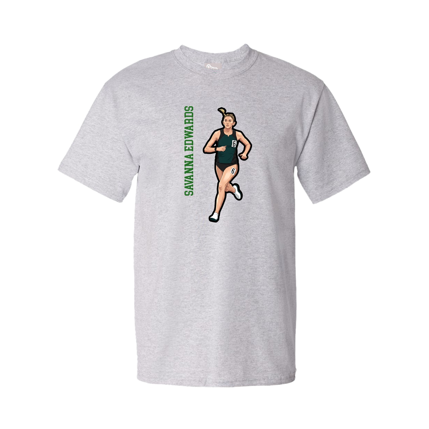 Tee — Name Vertical in Grey