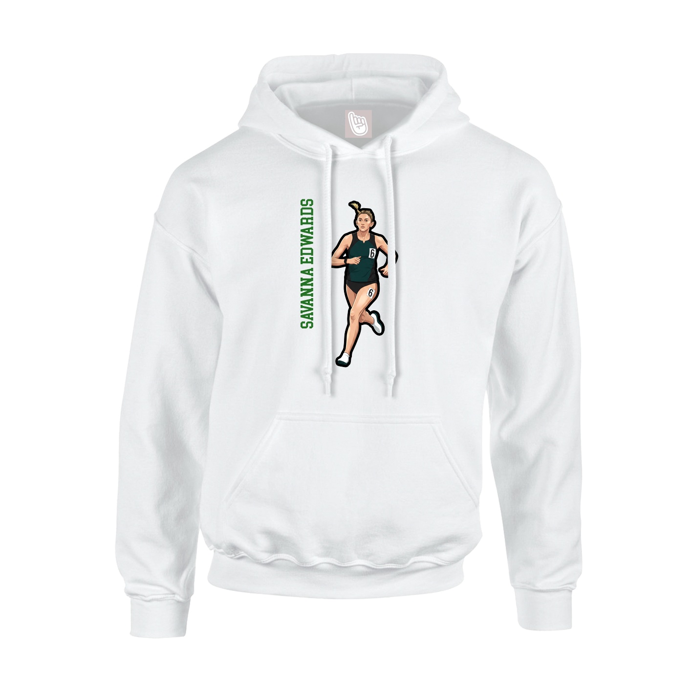 Hoodie — Name Vertical in White