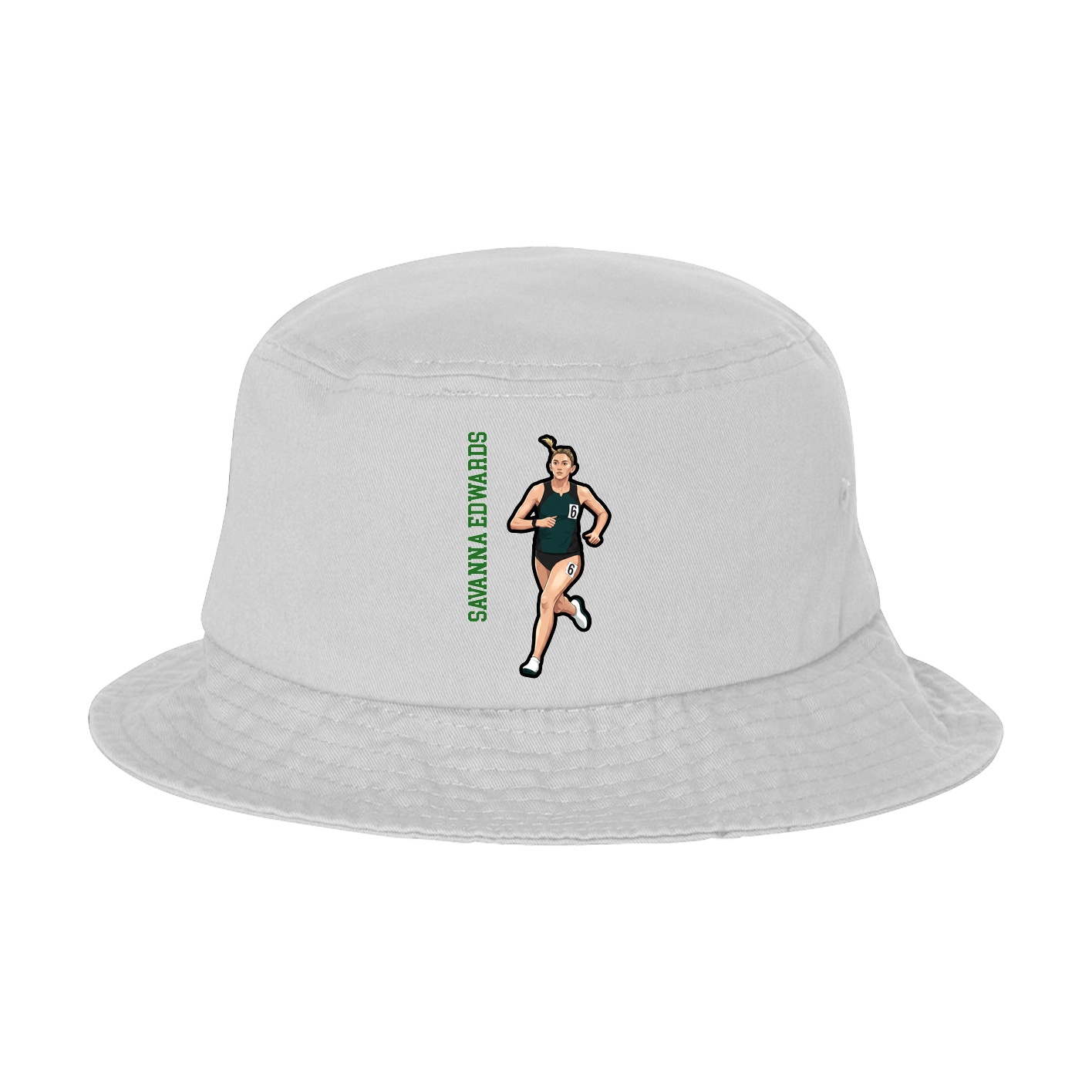 Bucket Cap — Name Vertical in White
