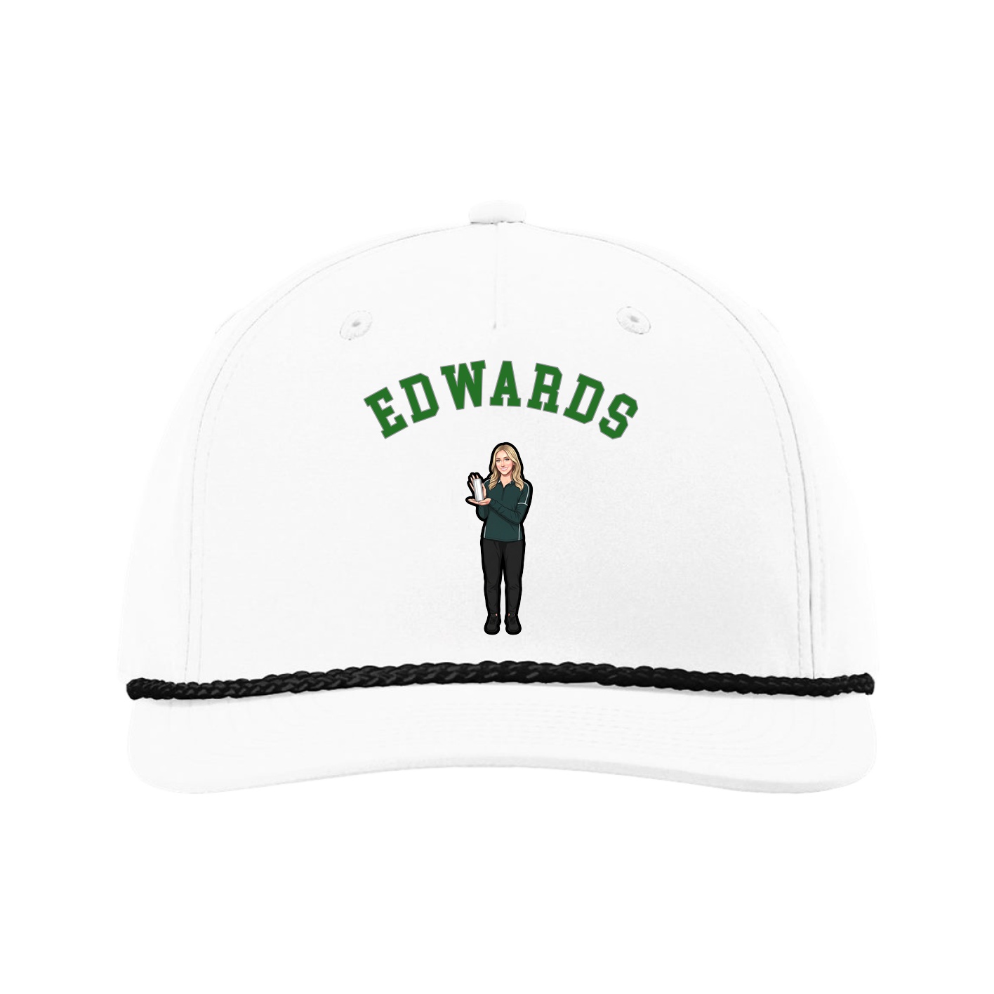 Five-Panel Classic Rope Cap — Shirsey Arch in White