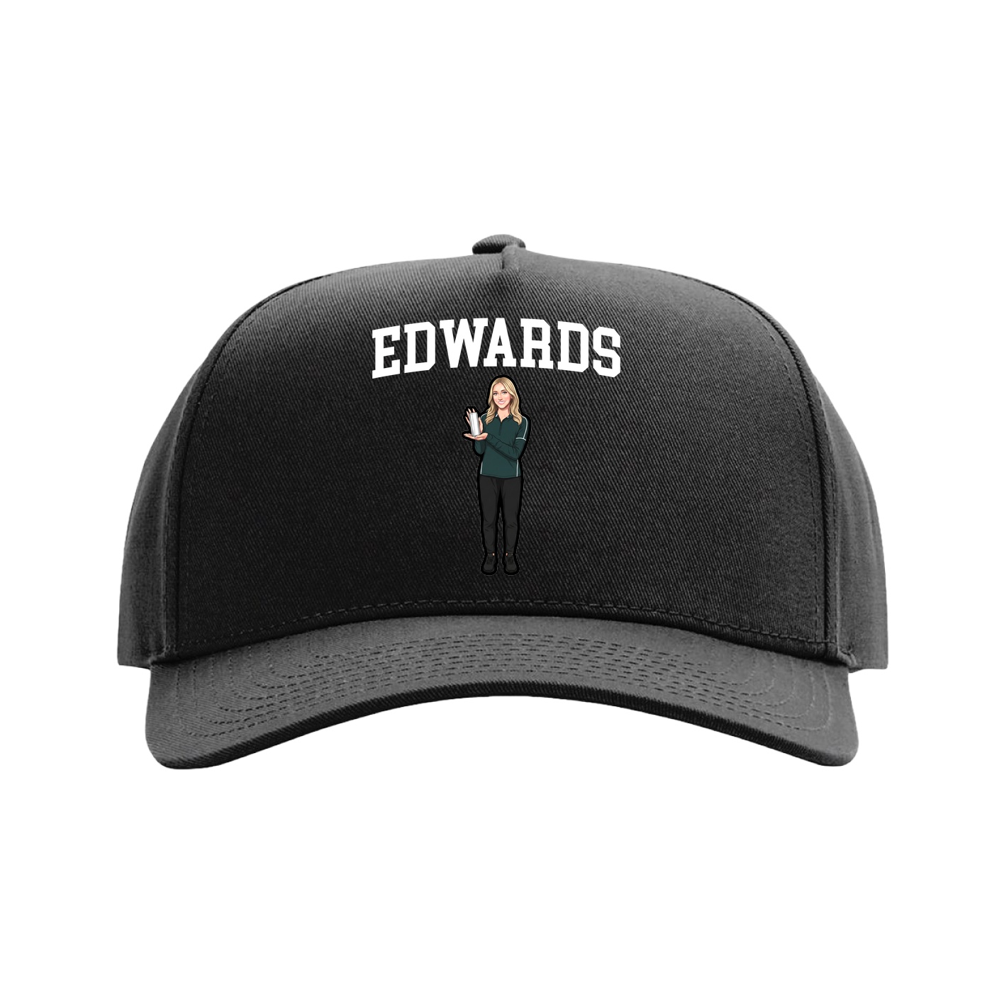 Full Fabric Five-Panel Champ Cap — Shirsey in Black