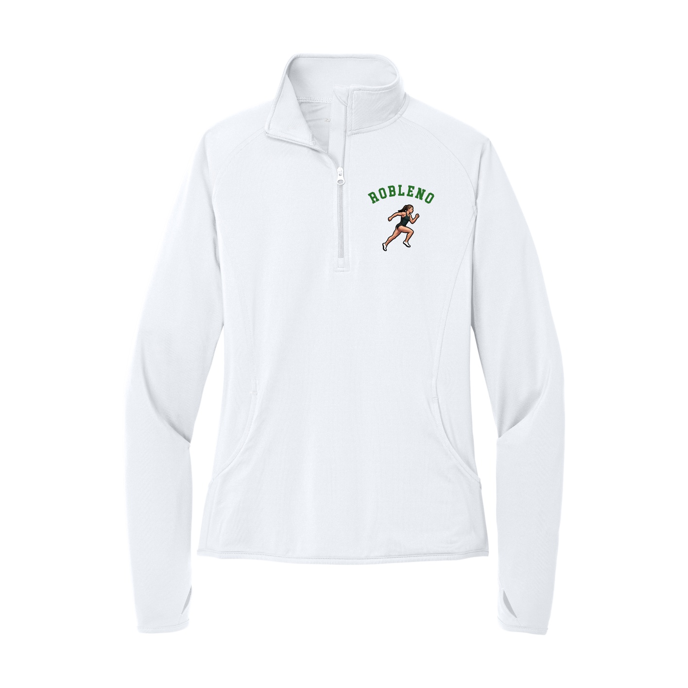Women's Q-Zip Pullover — Shirsey Arch in White