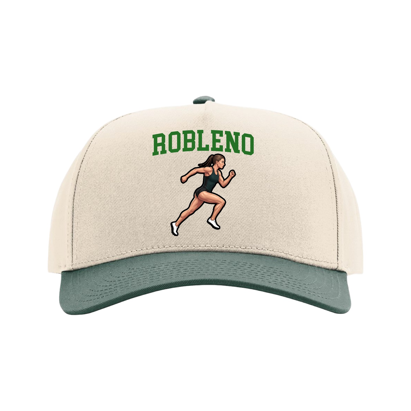 Full Fabric Five-Panel Champ Cap — Shirsey in Cream/Green