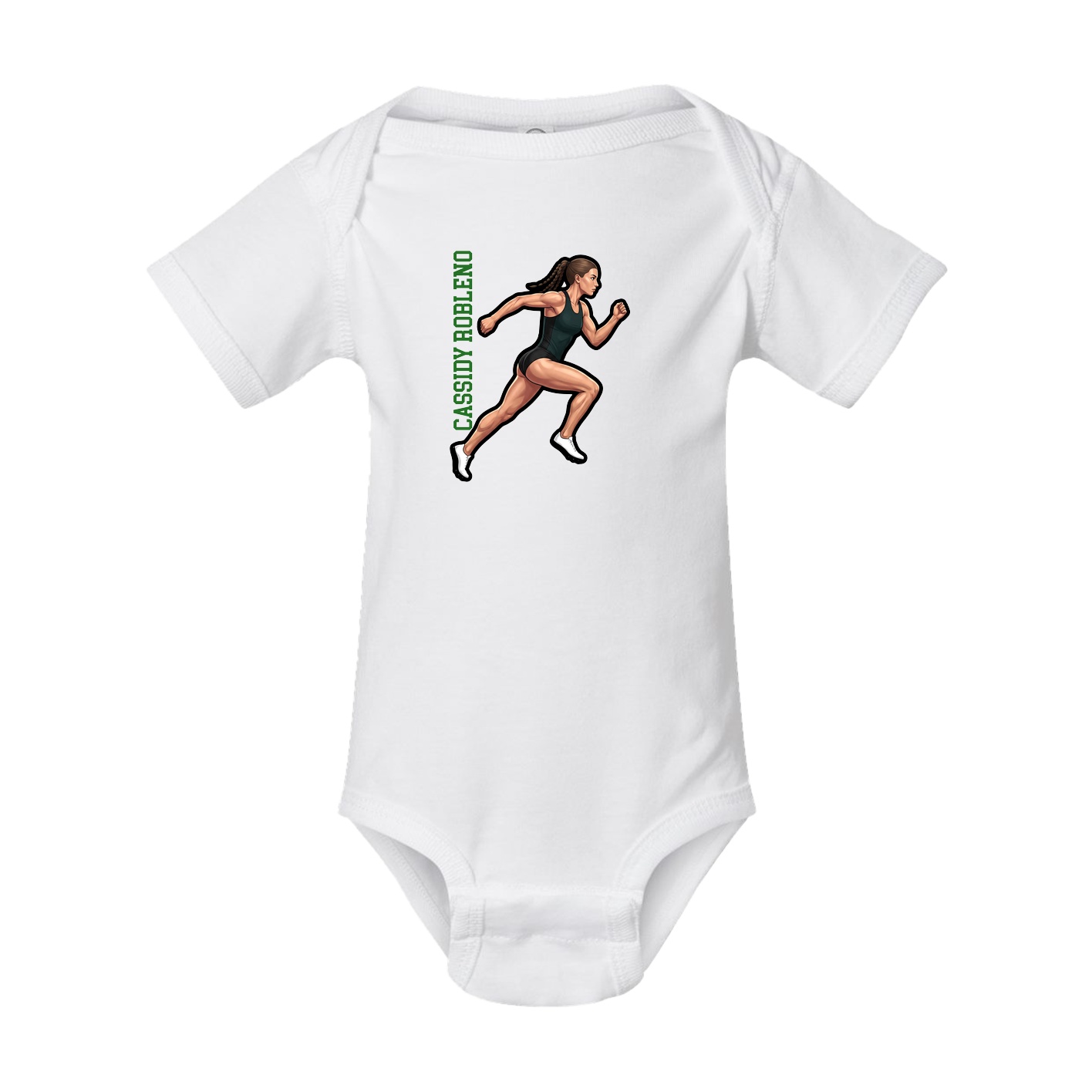 Baby Onesie — Name Vertical in White