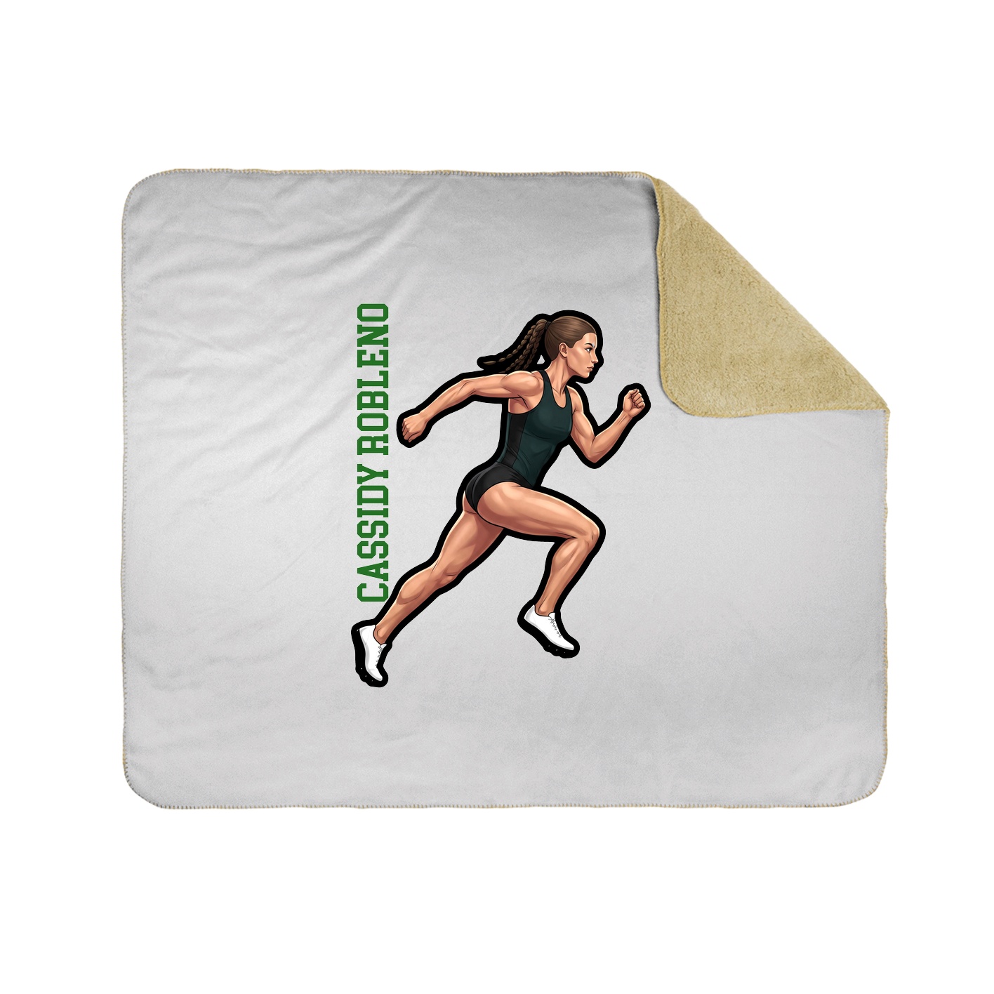 Throw Blanket — Name Vertical in White