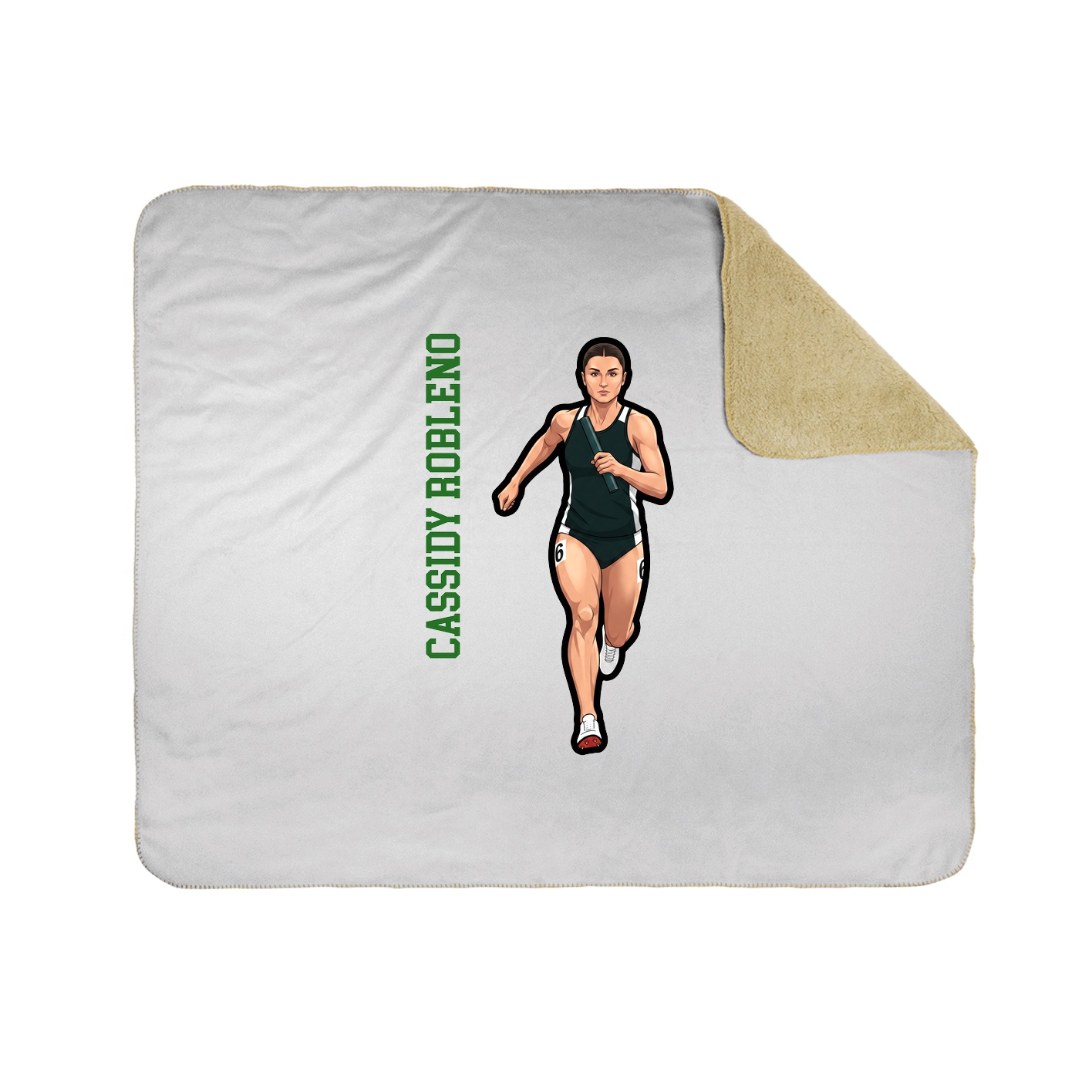 Throw Blanket — Name Vertical in White
