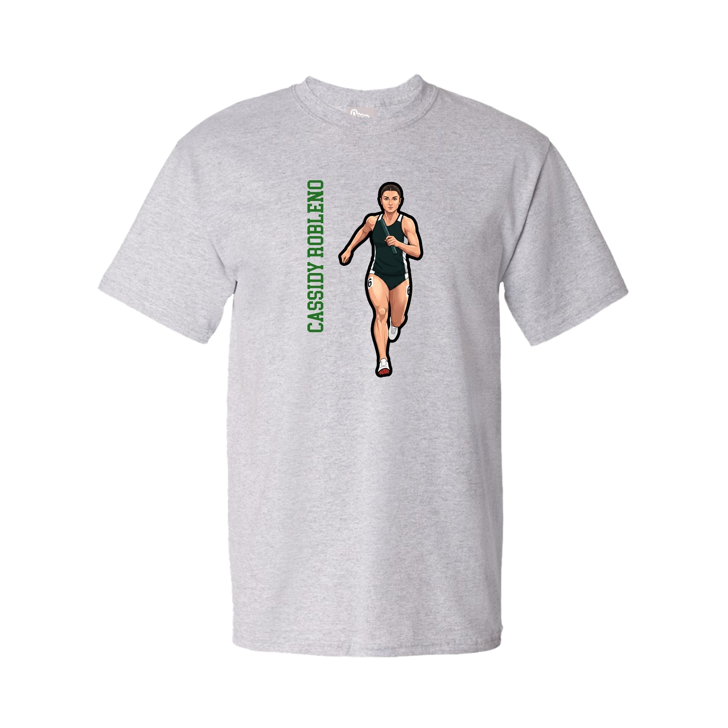Youth Tee — Name Vertical in Grey