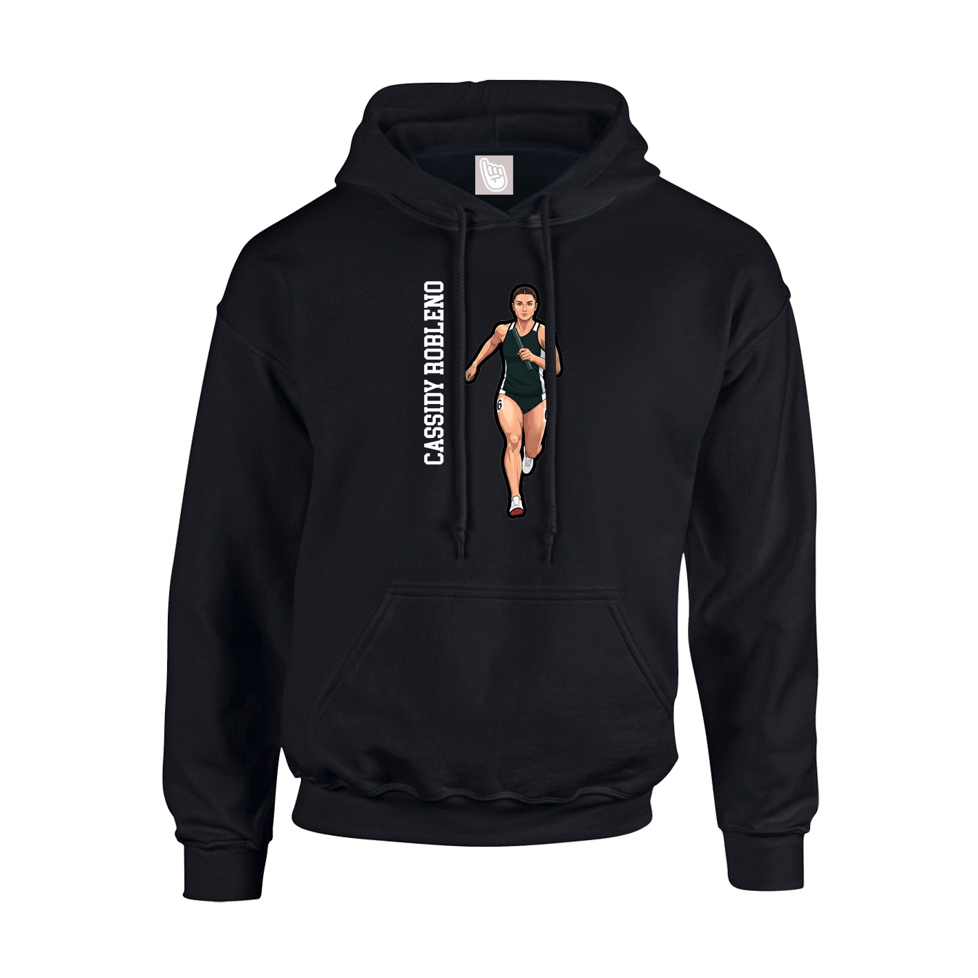 Youth Hoodie — Name Vertical in Black