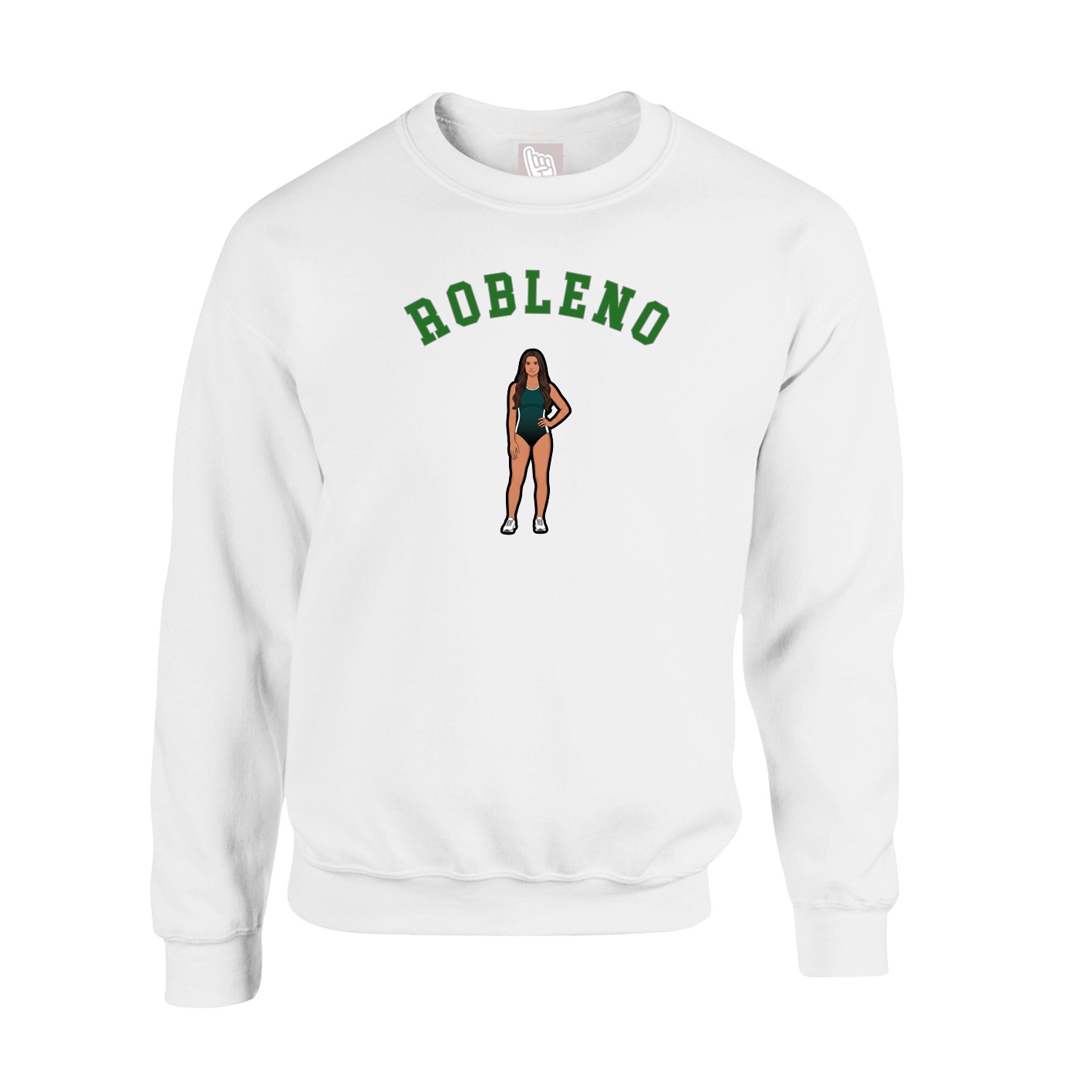 Fleece Crew — Shirsey Arch in White