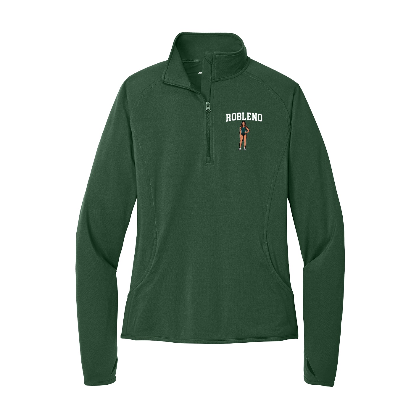Women's Q-Zip Pullover — Shirsey in Green