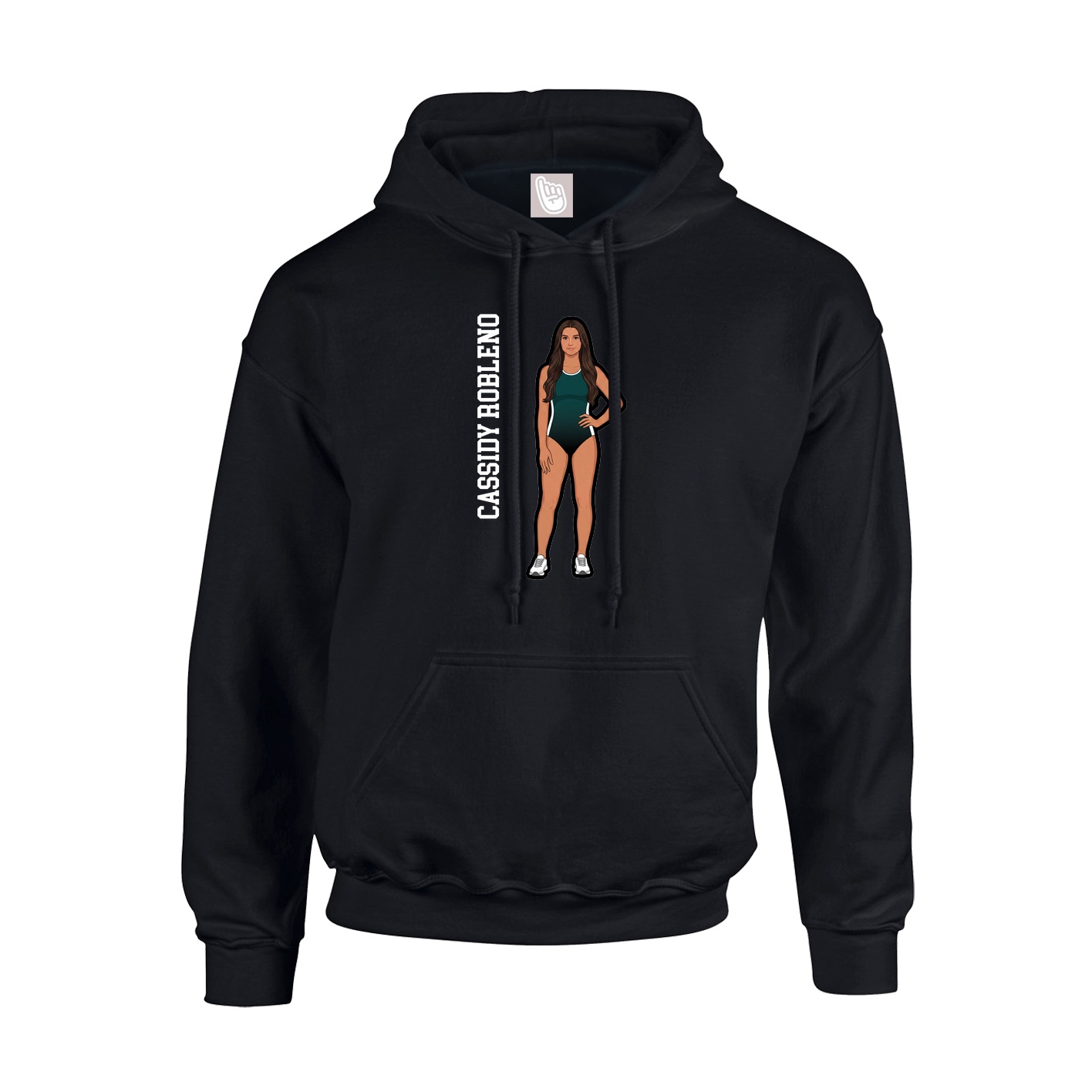 Hoodie — Name Vertical in Black