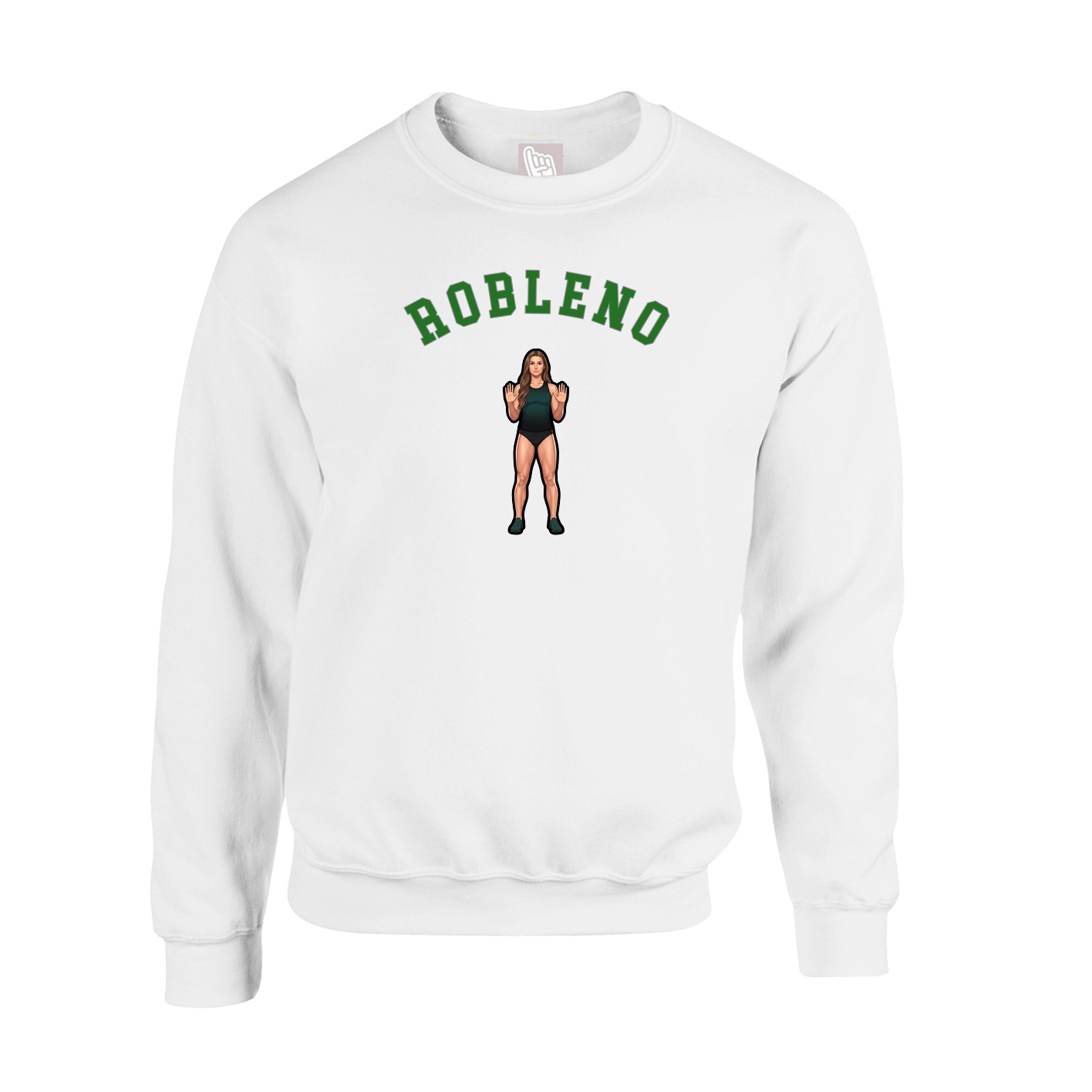 Fleece Crew — Shirsey Arch in White