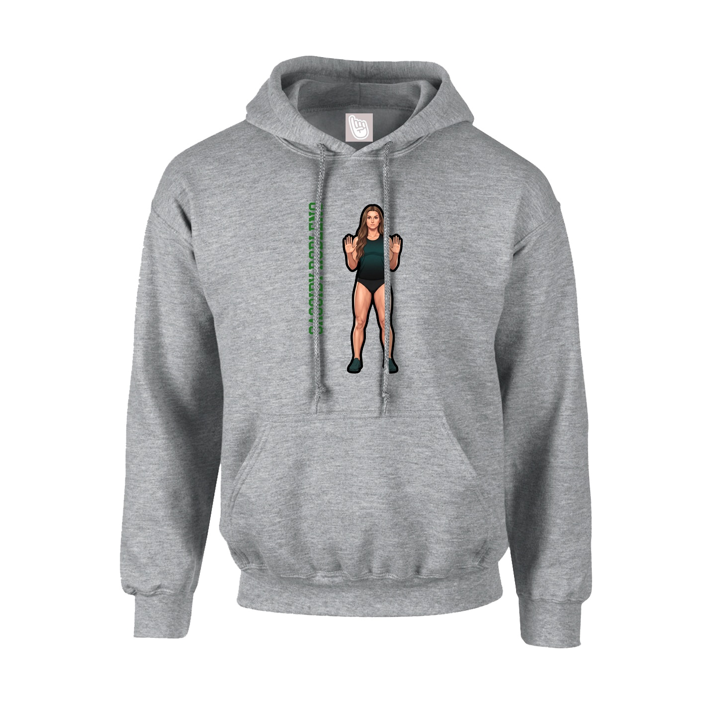 Hoodie — Name Vertical in Grey