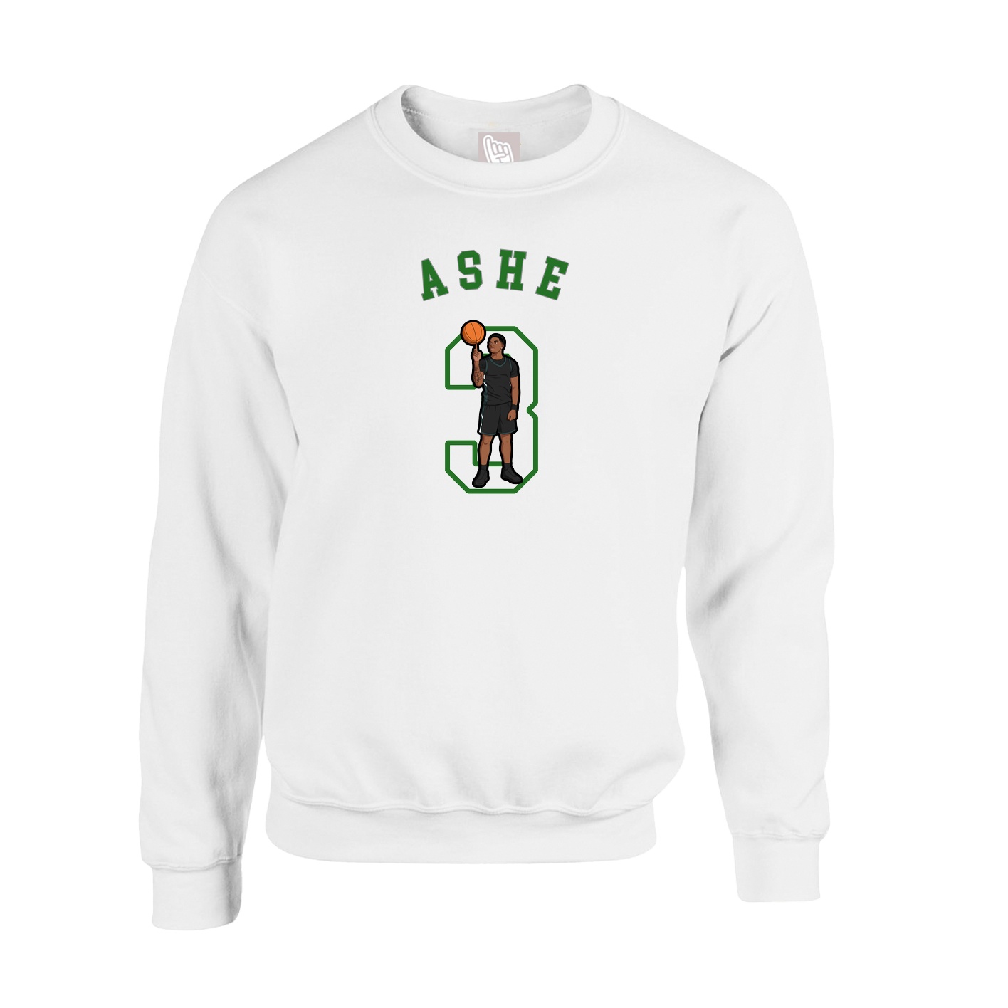 Fleece Crew — Shirsey Arch in White