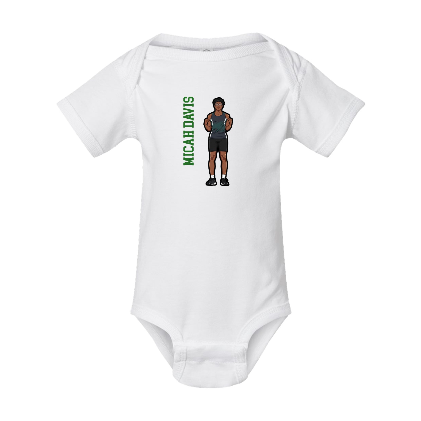 Baby Onesie — Name Vertical in White