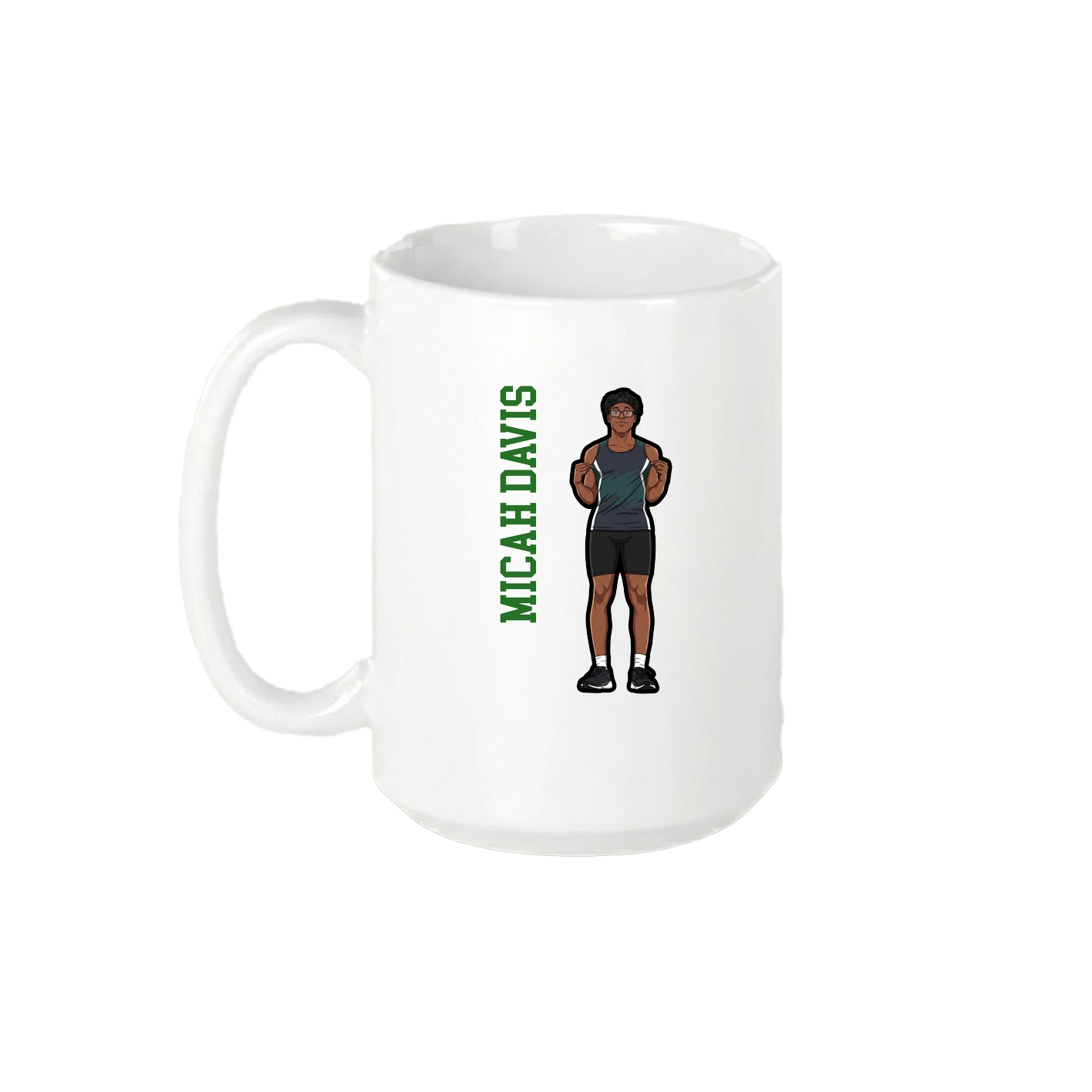 15oz Coffee Mug — Name Vertical in White