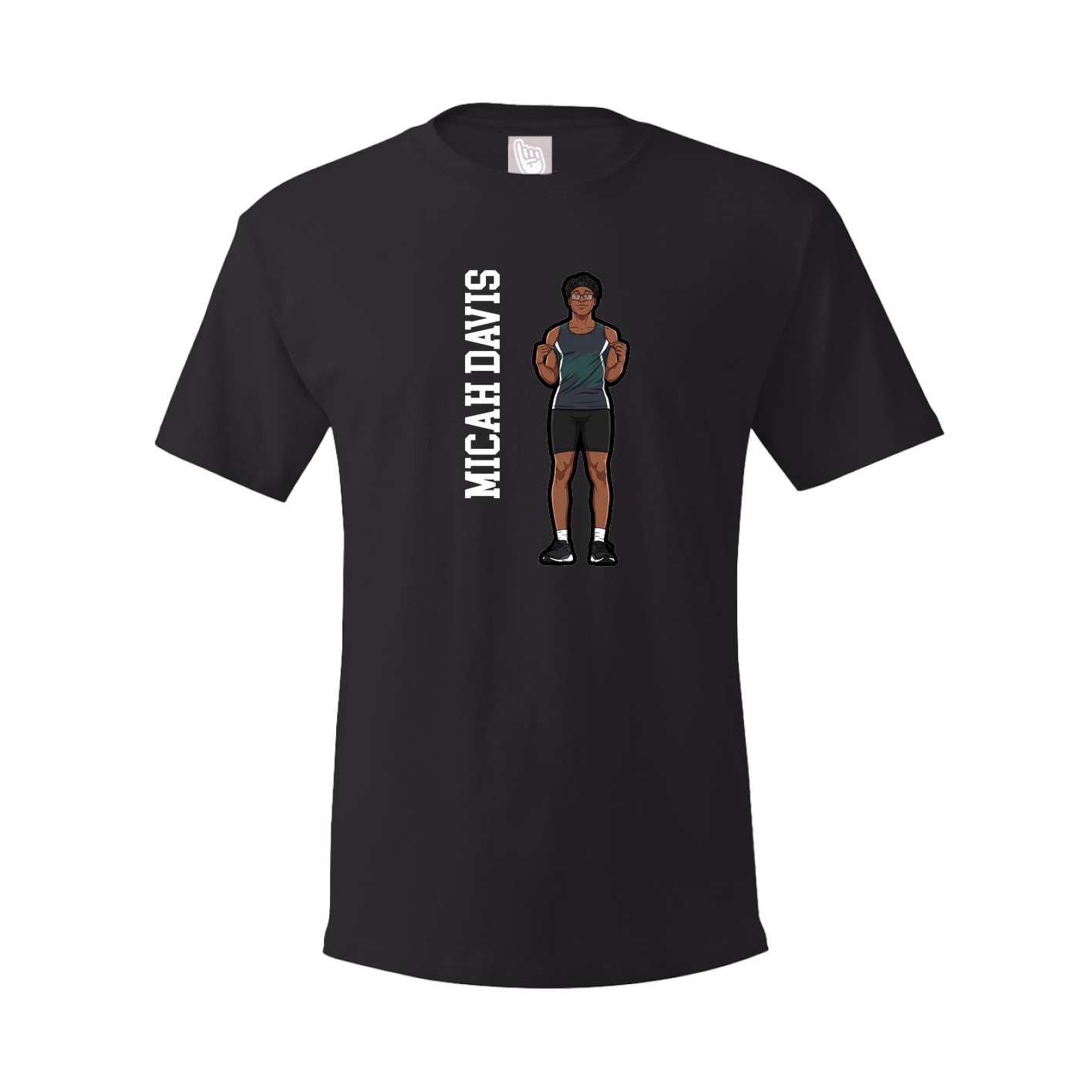 Youth Tee — Name Vertical in Black