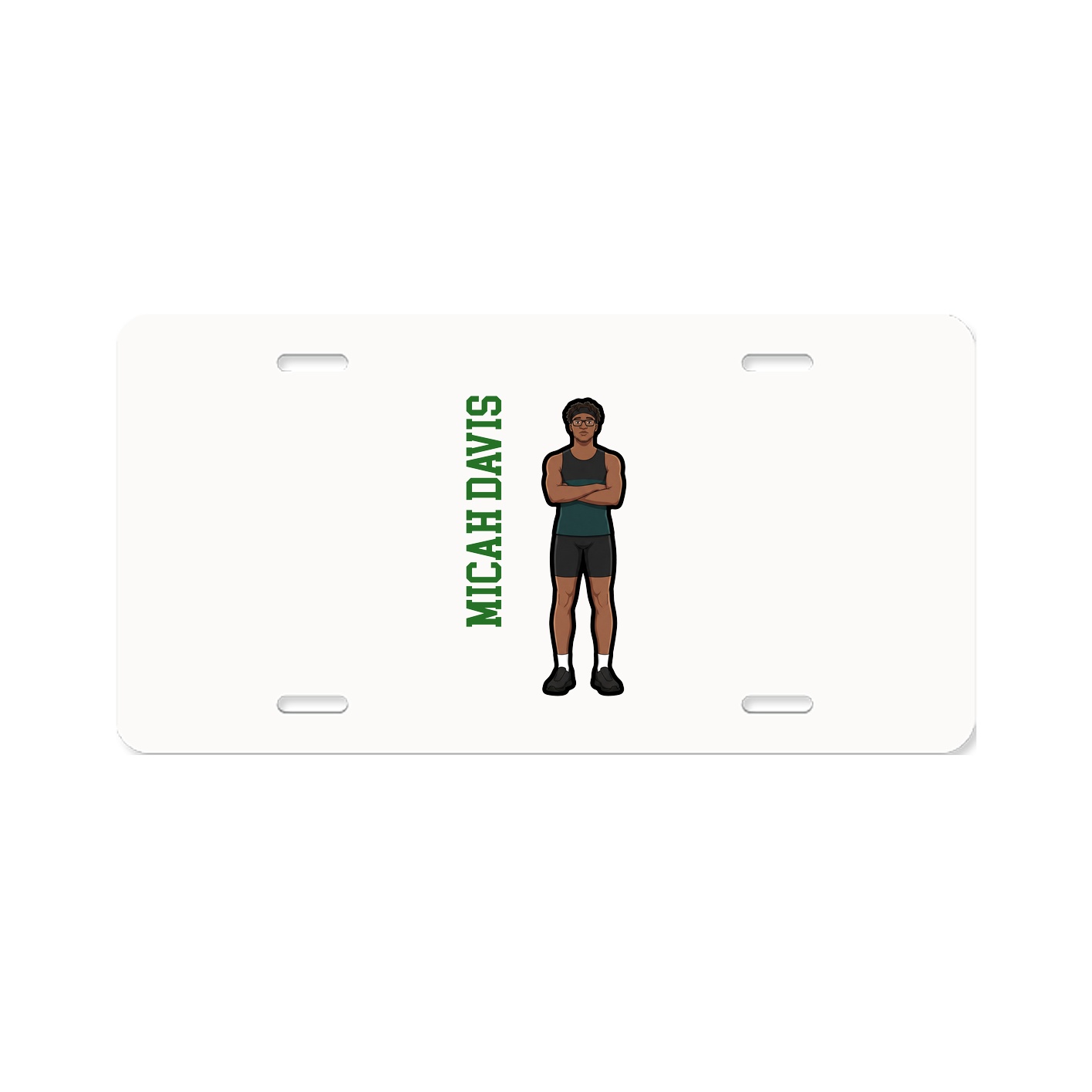 License Plate — Name Vertical in Classic