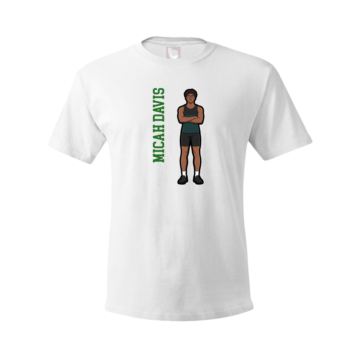 Tee — Name Vertical in White