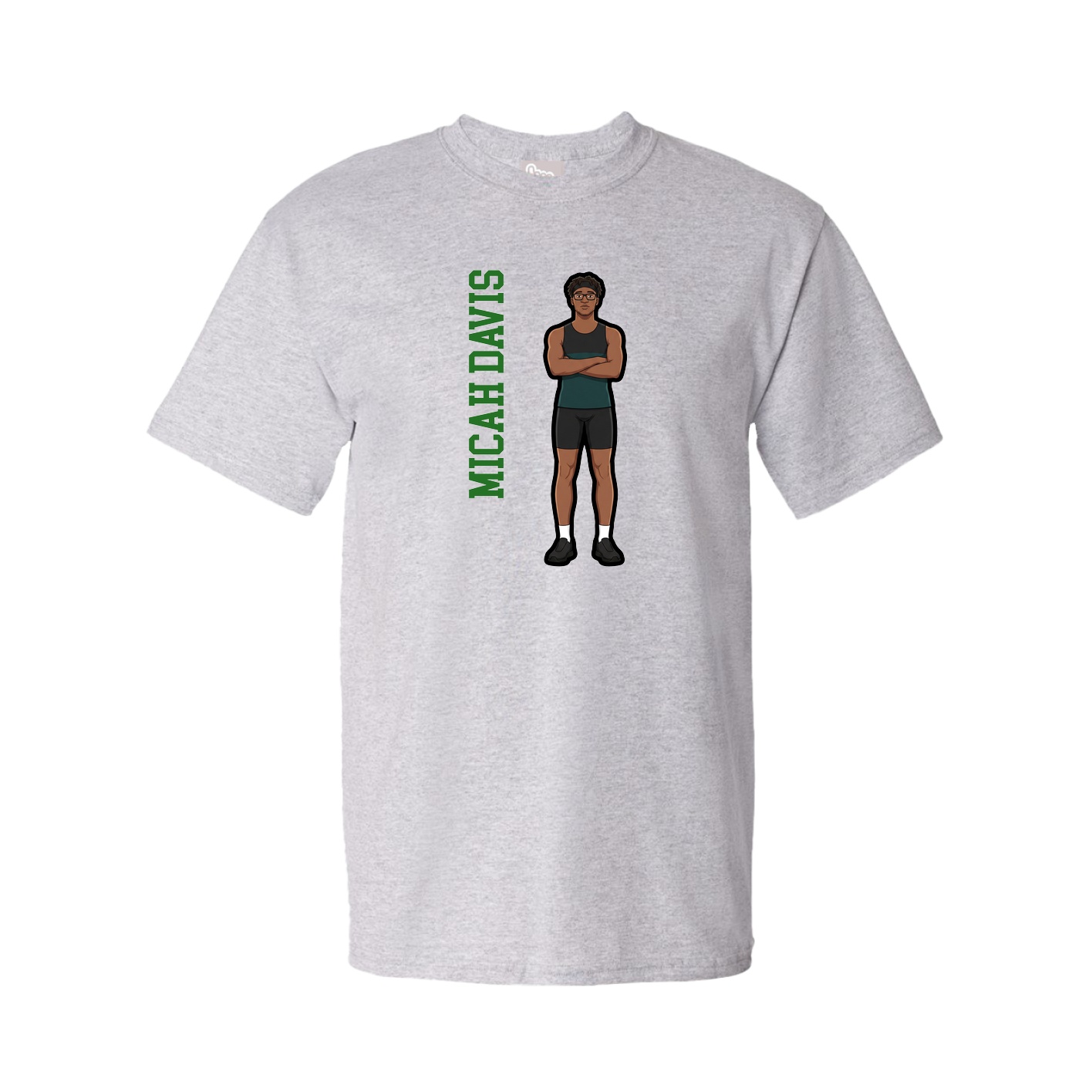 Youth Tee — Name Vertical in Grey