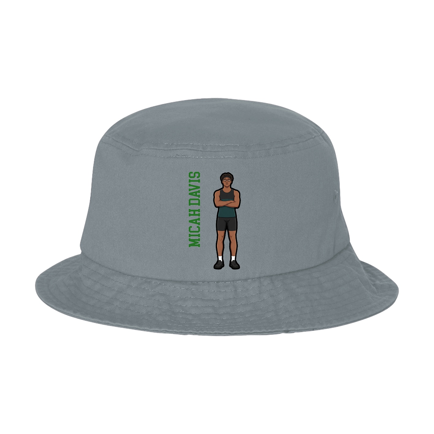 Bucket Cap — Name Vertical in Grey