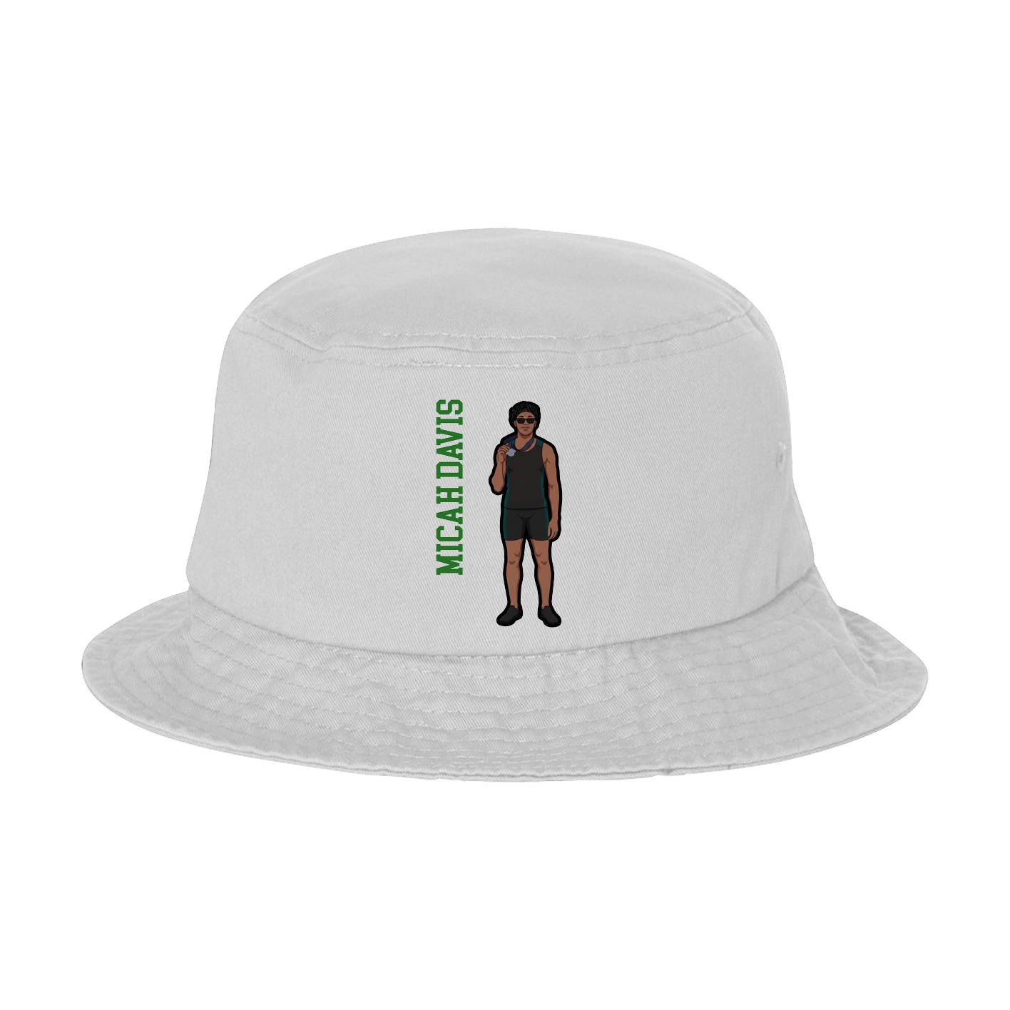 Bucket Cap — Name Vertical in White