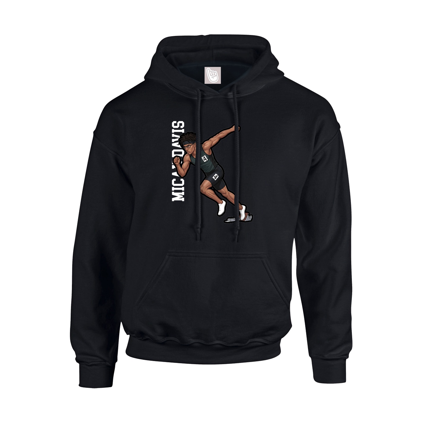 Hoodie — Name Vertical in Black