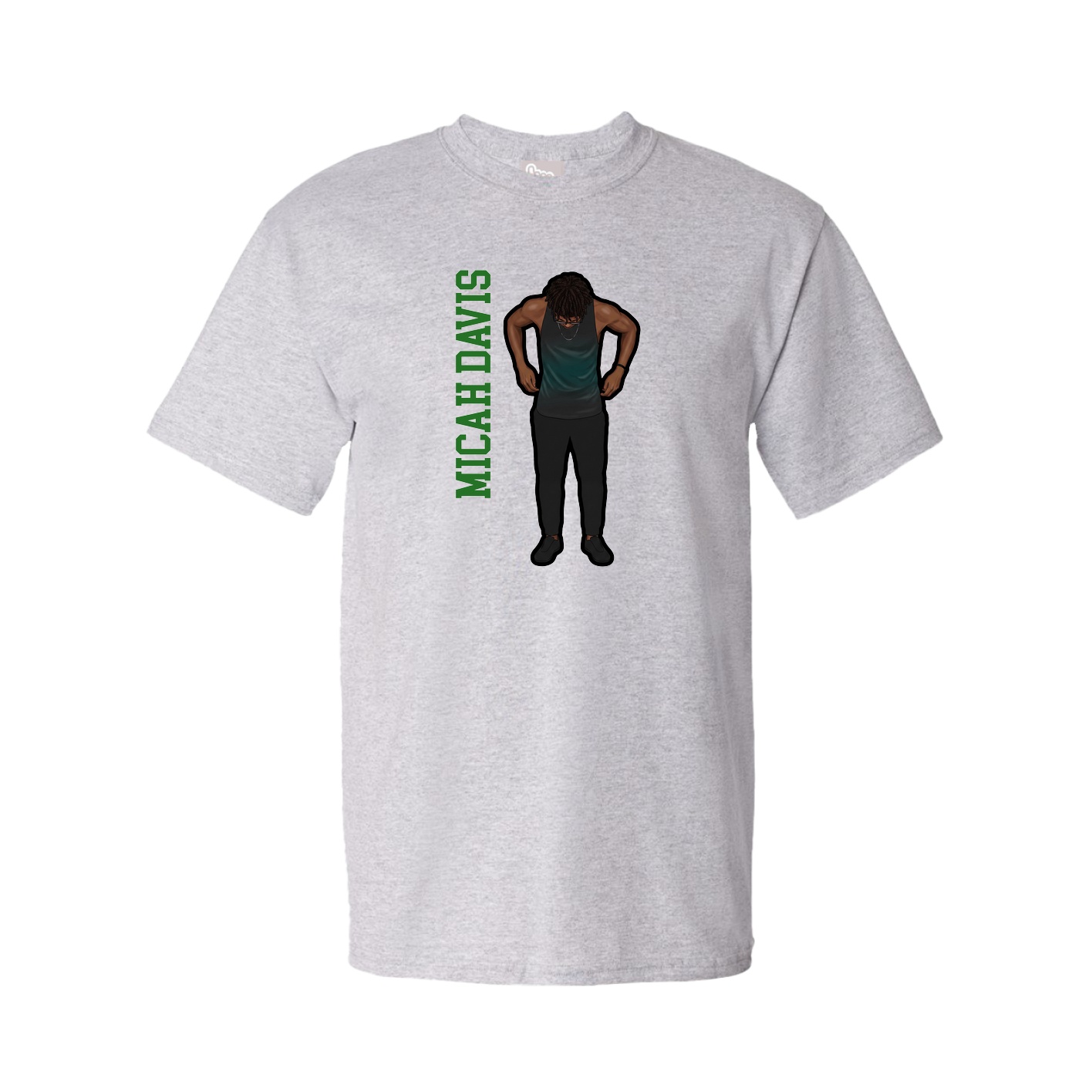 Youth Tee — Name Vertical in Grey
