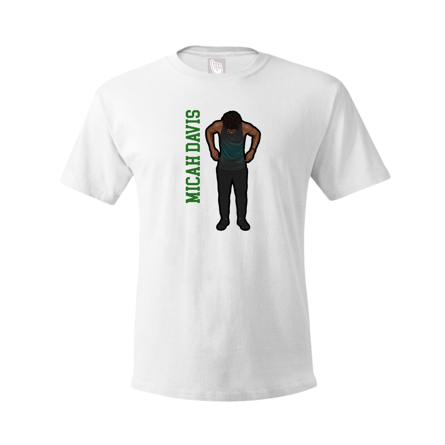Youth Tee — Name Vertical in White