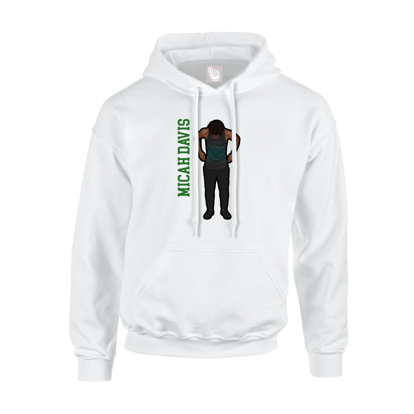 Hoodie — Name Vertical in White