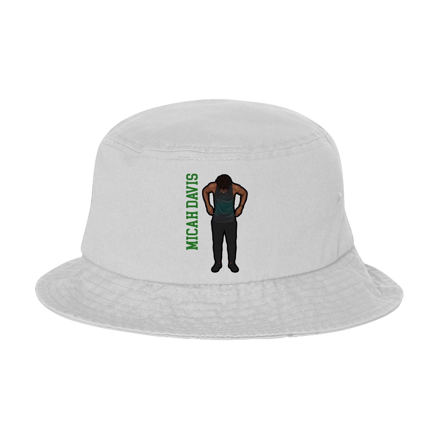 Bucket Cap — Name Vertical in White