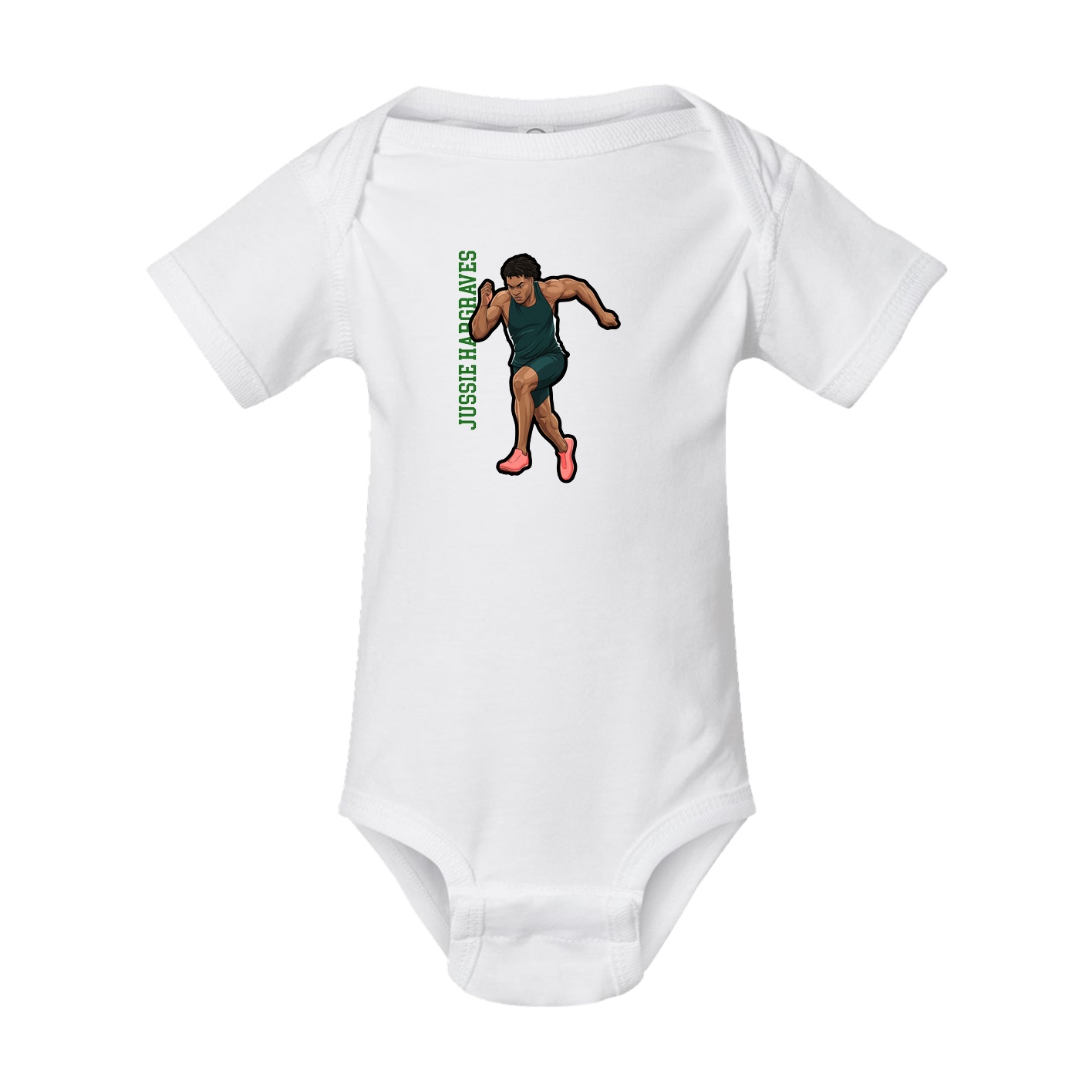 Baby Onesie — Name Vertical in White
