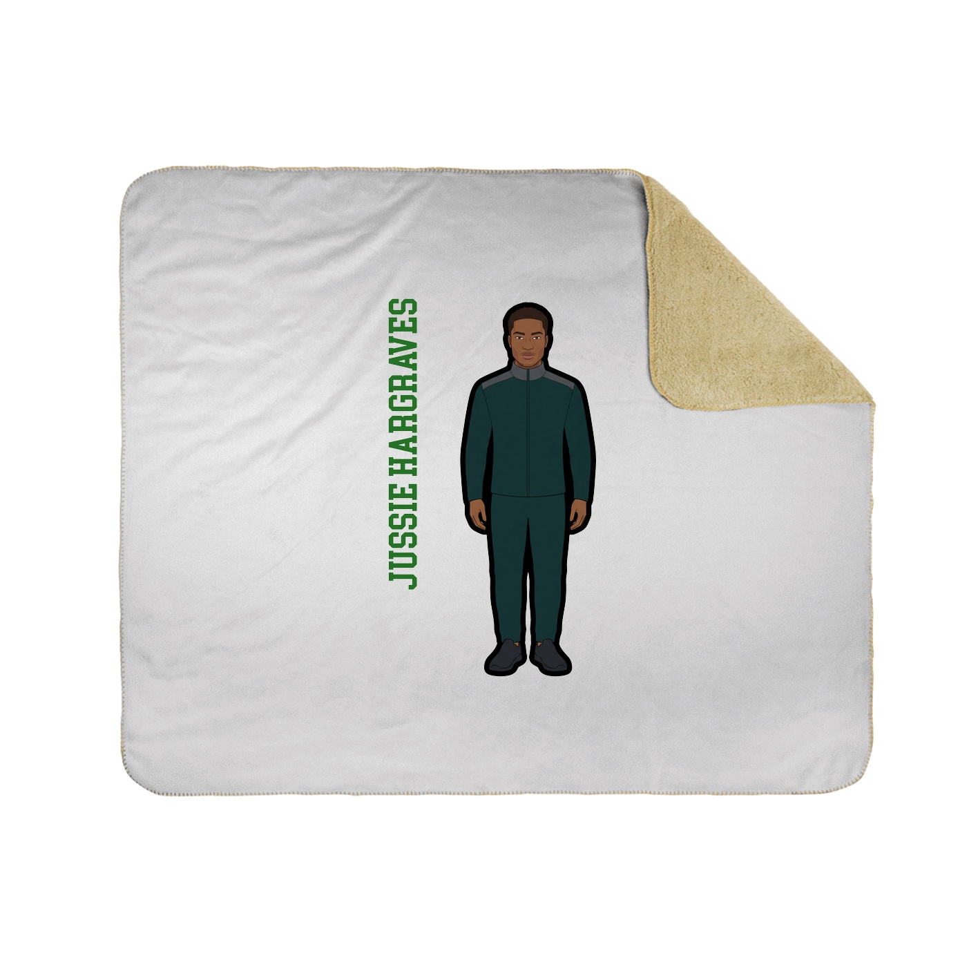 Throw Blanket — Name Vertical in White