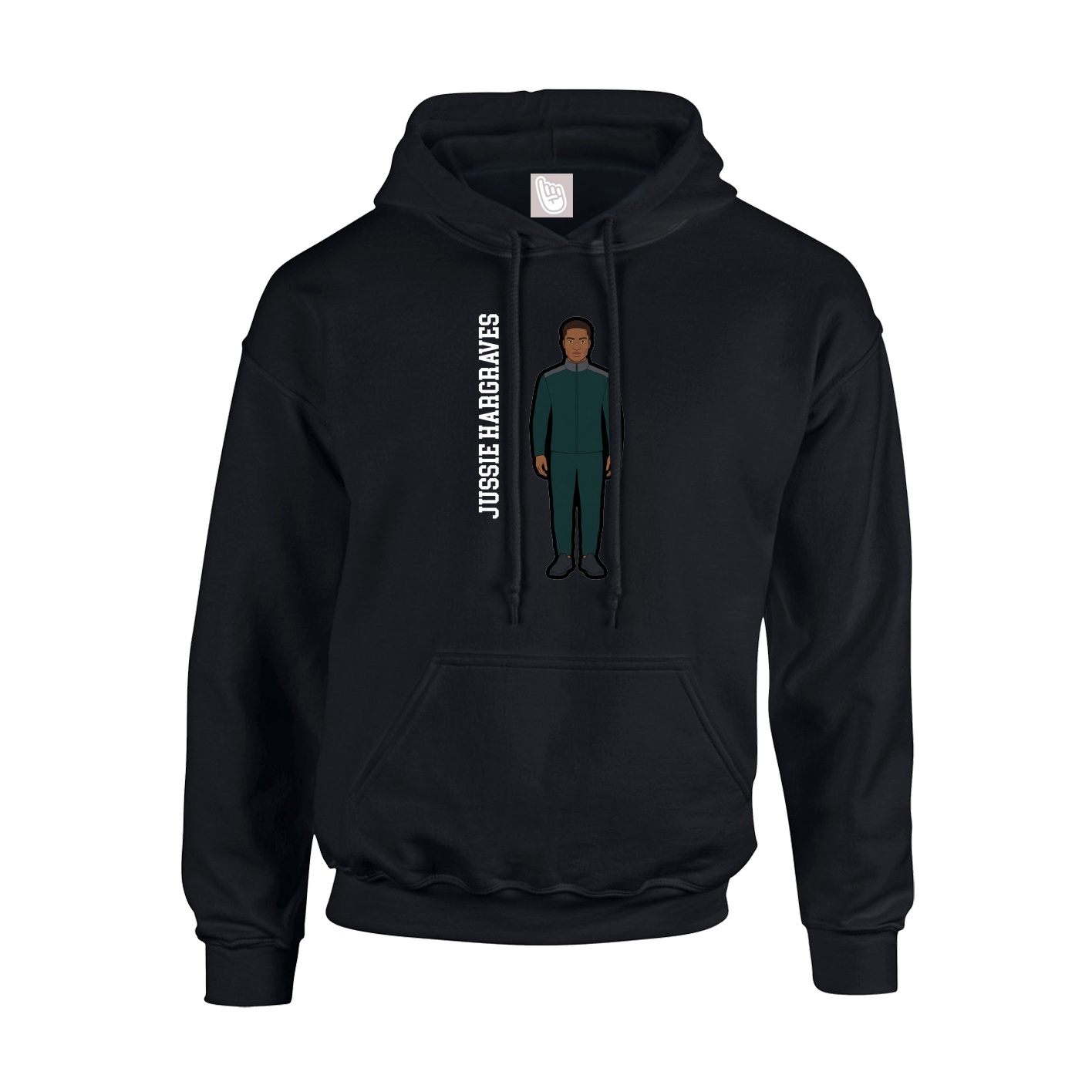 Youth Hoodie — Name Vertical in Black