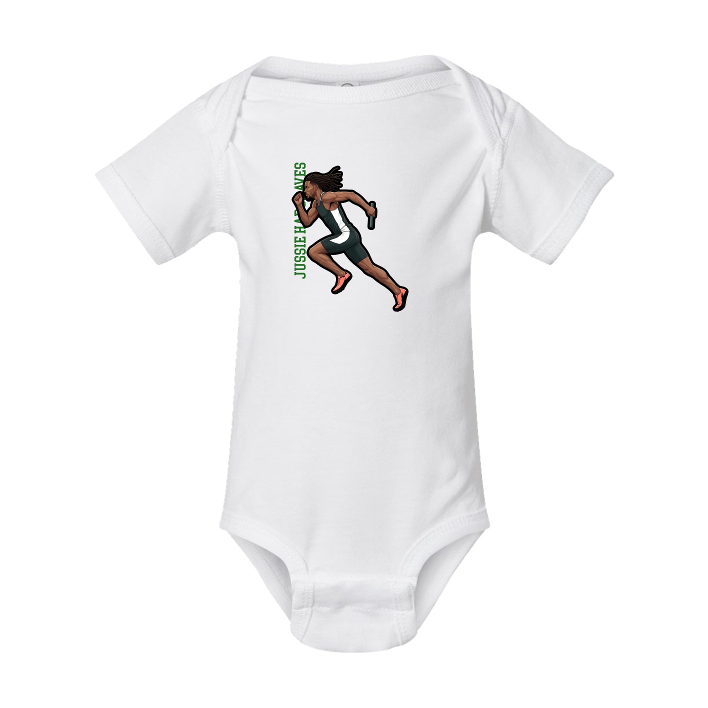 Baby Onesie — Name Vertical in White